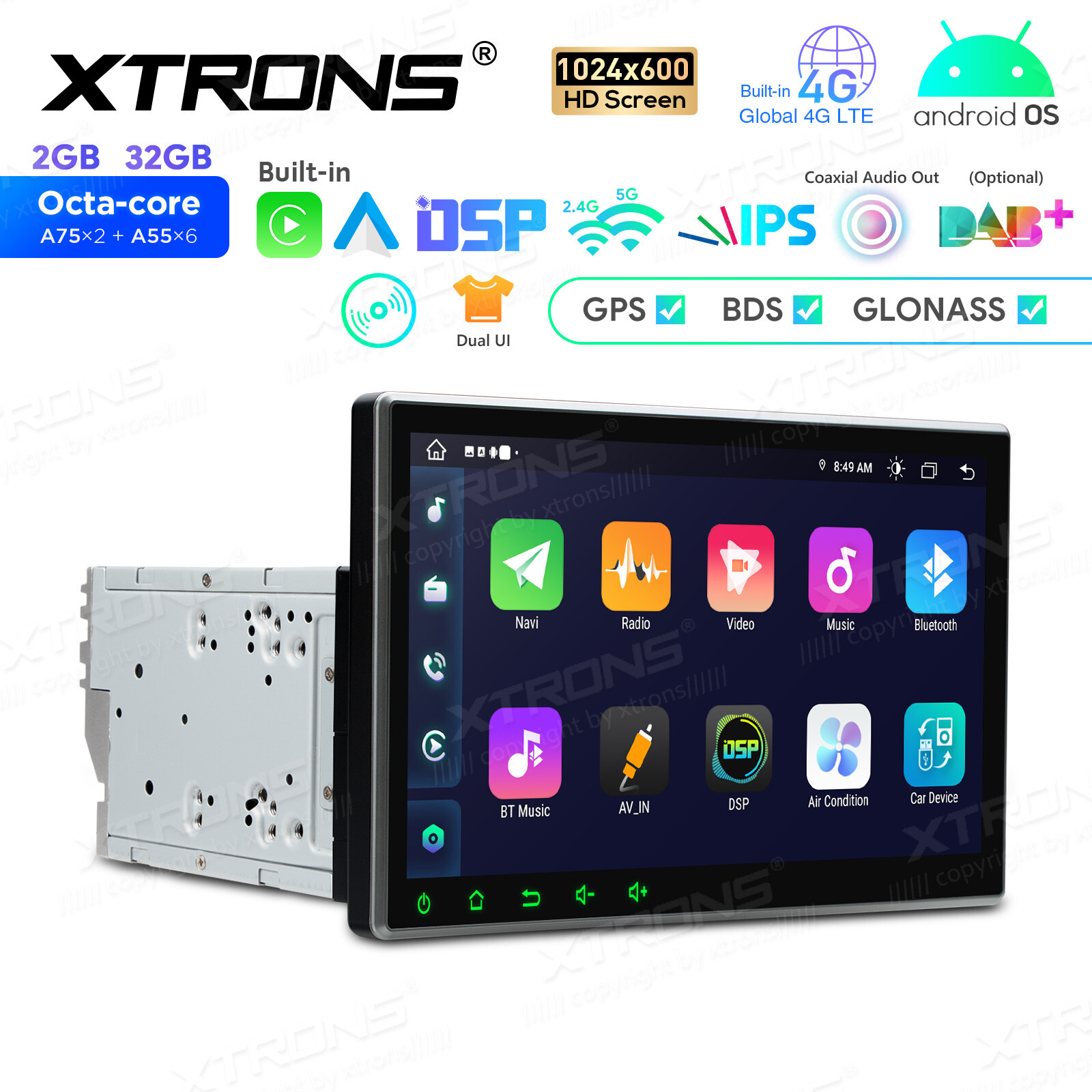 10.1″ Android 13 Car GPS Stereo DVD Radio Double 2 DIN Navi 2+32GB Universal