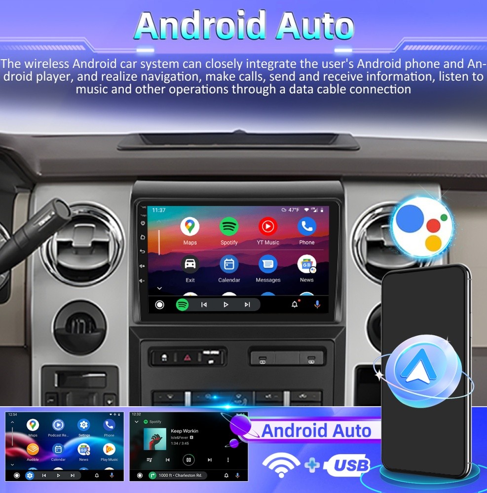 Apple Carplay For Ford F150 2009-2014 Android 13 Car Stereo Radio Navi Headunit
