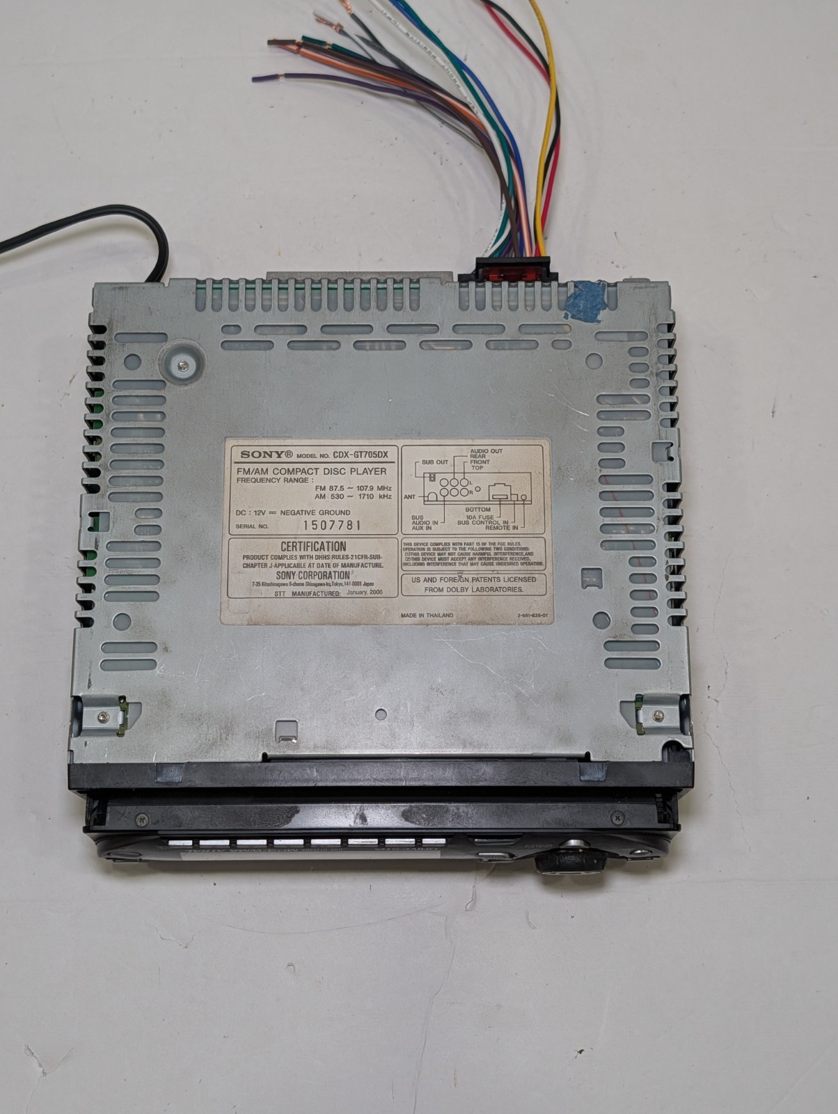 Sony Xplod CDX-GT705DX Car Stereo CD MP3 WMA Player Drive SHX X-DSP – For Parts