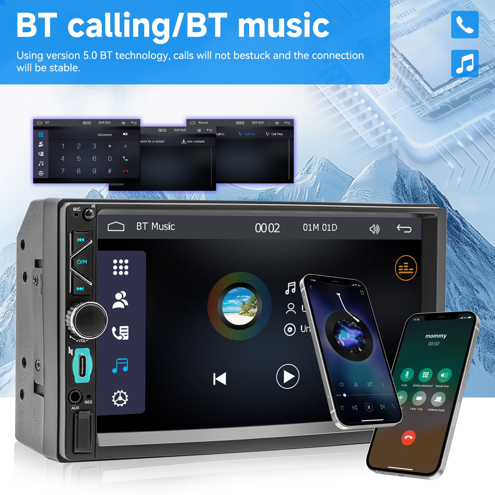 7″ Touch Screen Stereo Bluetooth Radio Car For Apple/Android Carplay GPS +16GB