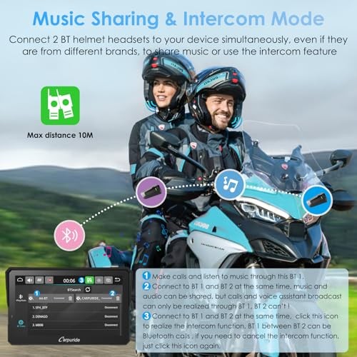 Motorcycle GPS Wireless Carplay/Android Auto, 7″ Waterproof W702S PRO