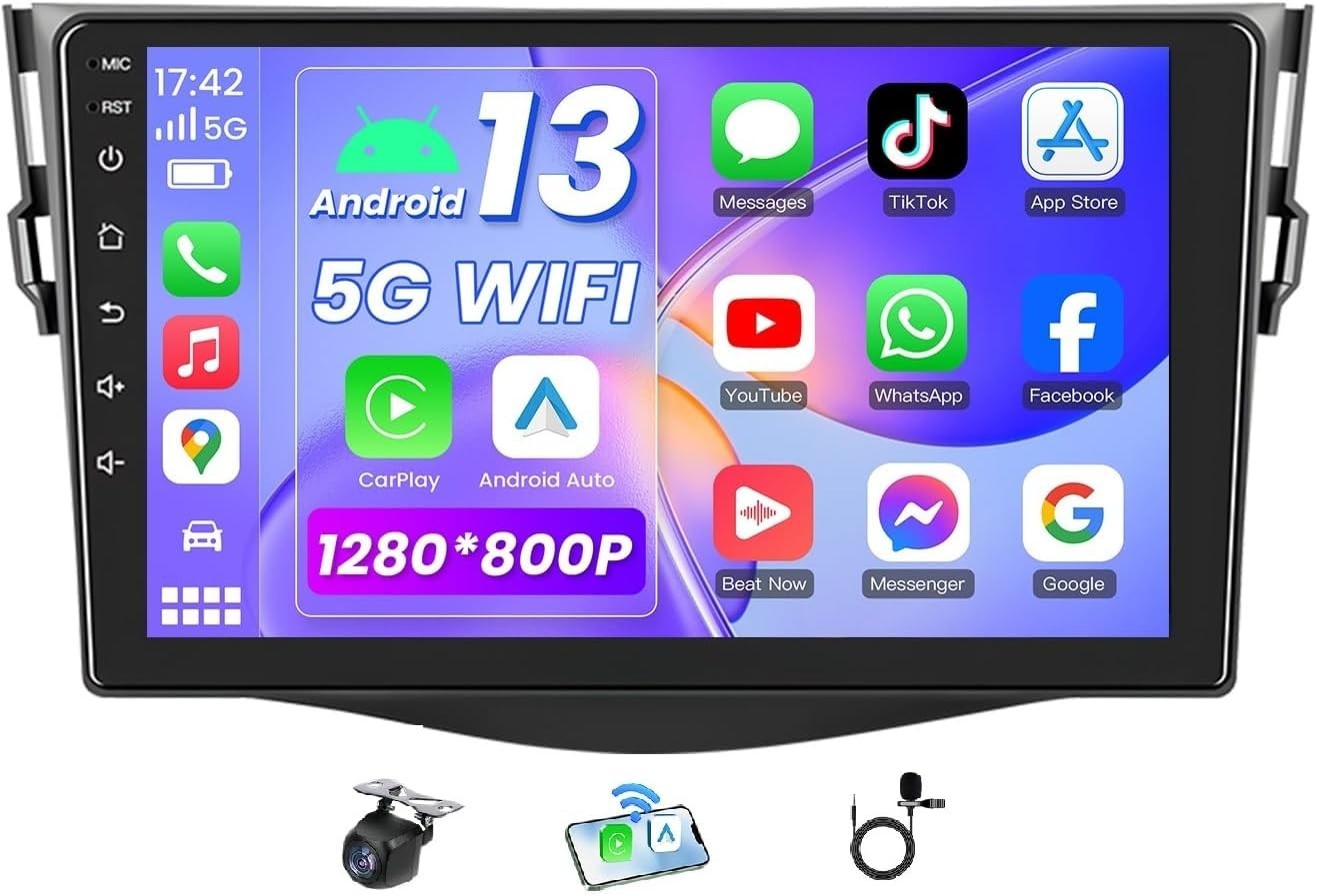 Toyota RAV4 2006-2012 Android 13 Car Stereo 8 Core 2+32G Carplay GPS 9″ Screen