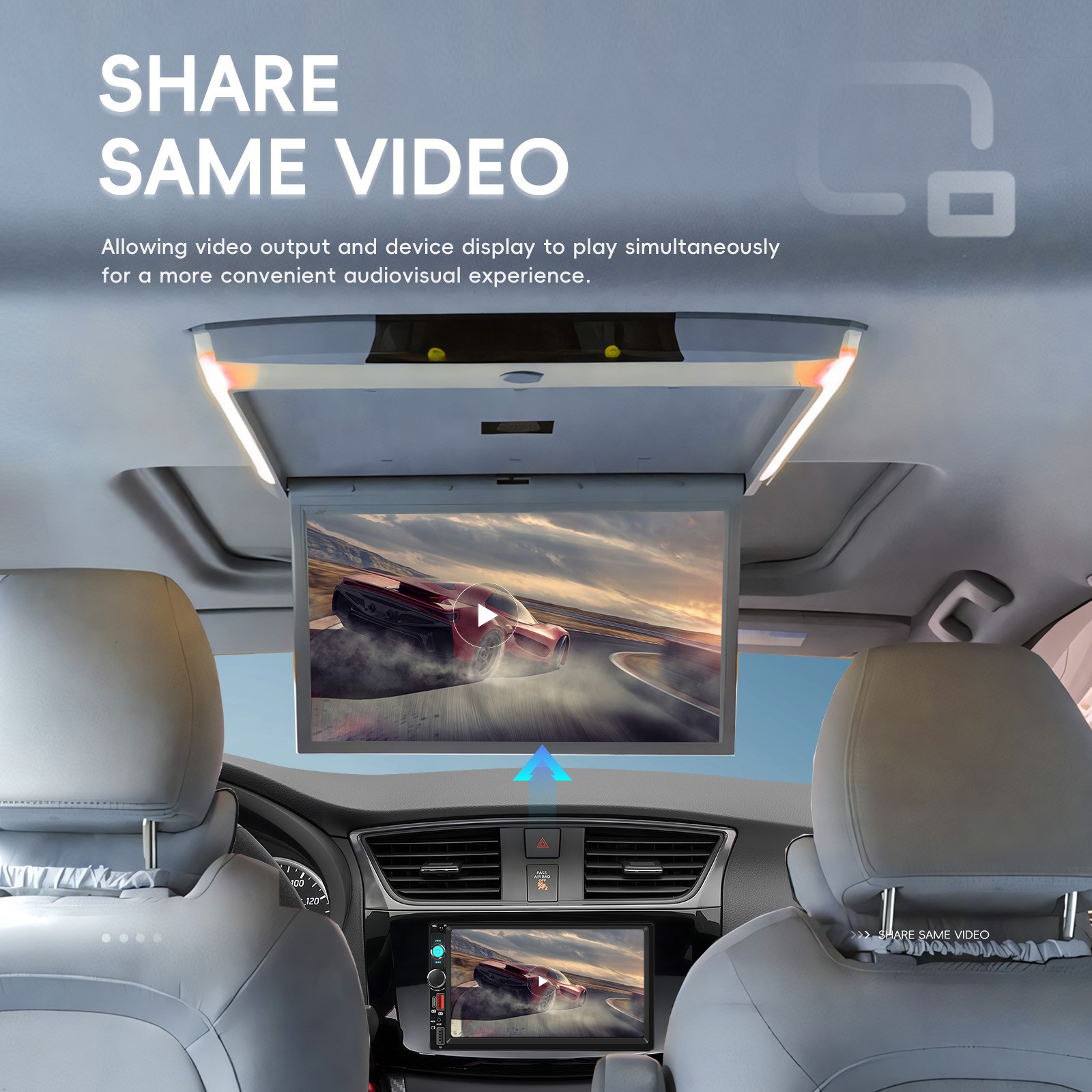 2 Din 7″ Apple Carplay Android Auto Car Stereo Radio Bluetooth Type-C USB Camera