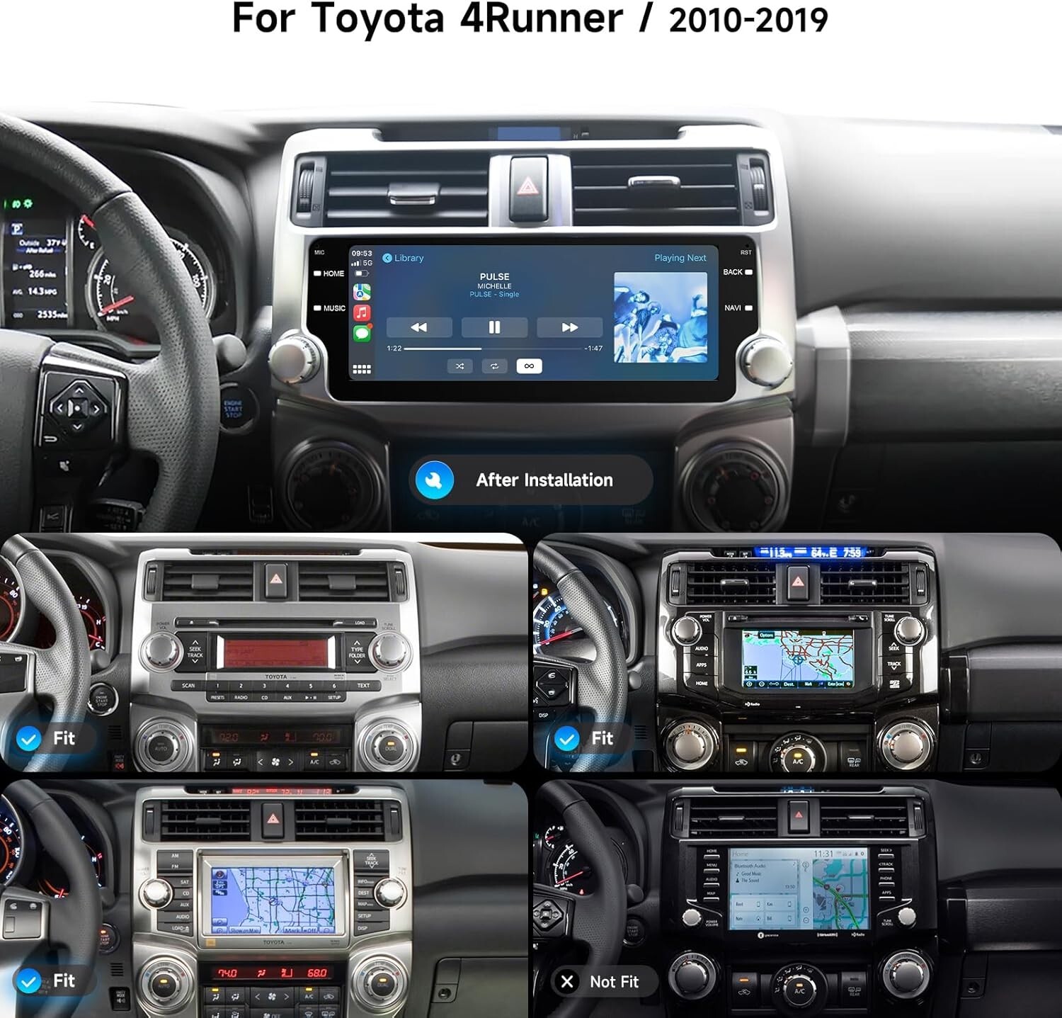 Dasaita Android Car Head Unit for Toyota 4Runner 2010-2023 Android 13 Navi GPS