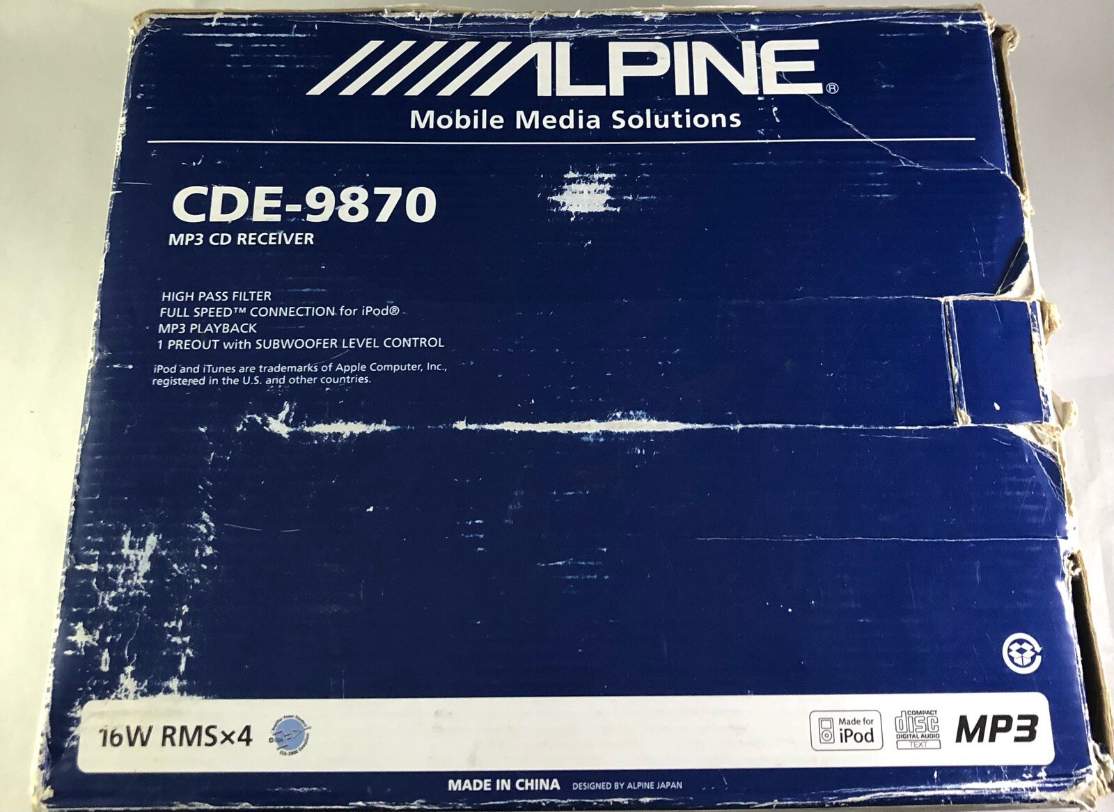 Used ALPINE CDE-9872J CD CD-R/RW MP3 player 45W×4ch JAPAN Vk05