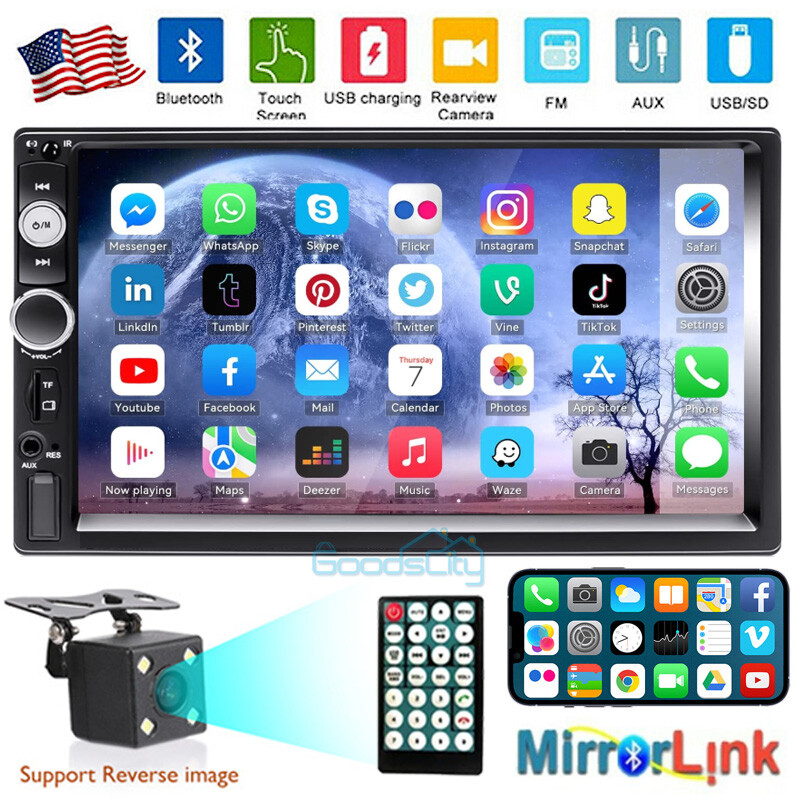 Radio Estereo De Pantalla Para Coche Carro GPS WiFi Tactil Doble Din Bluetooth 7