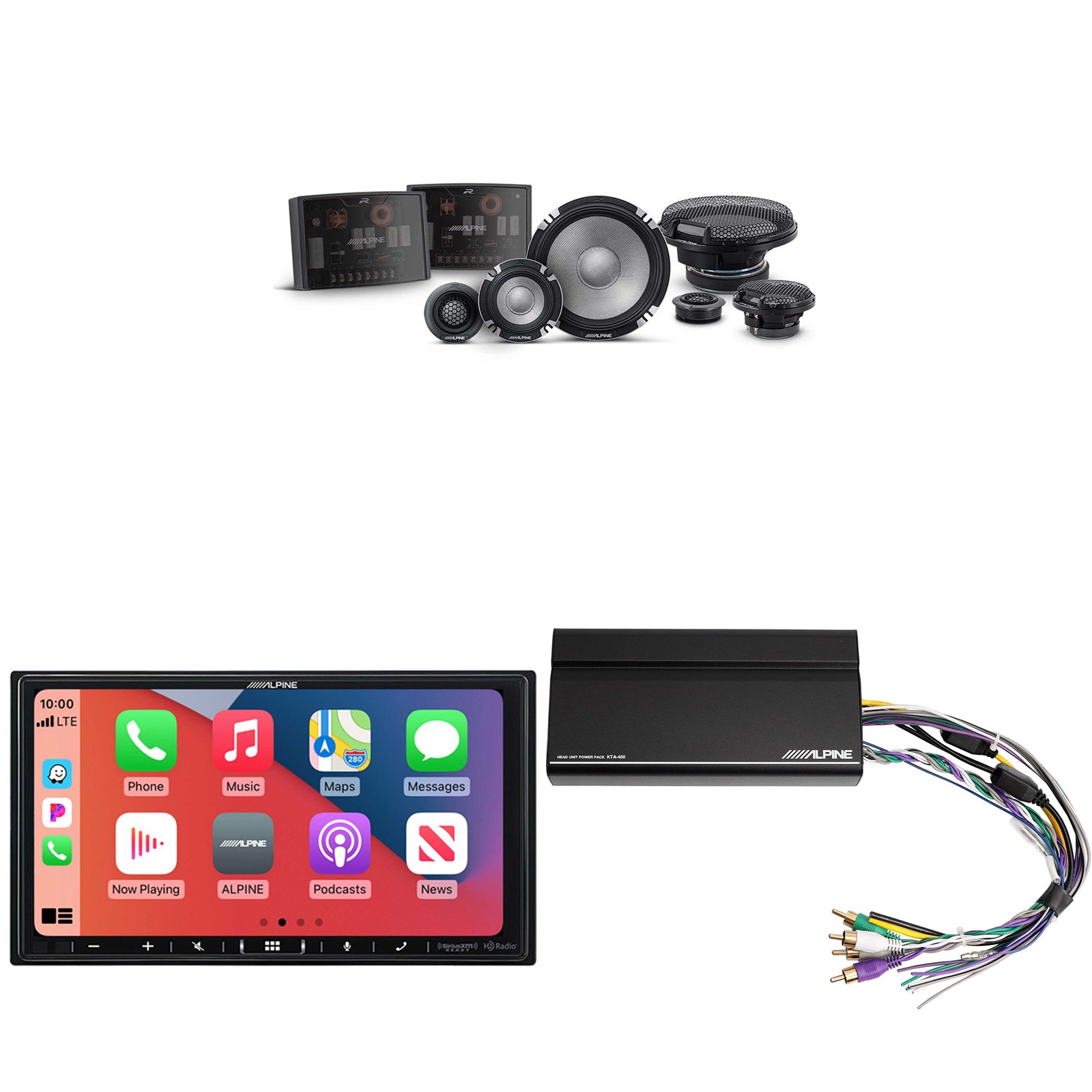 Alpine iLX-407 7-Inch Multimedia Receiver Apple Carplay w/ R2-S653 6.5″ Comp Set
