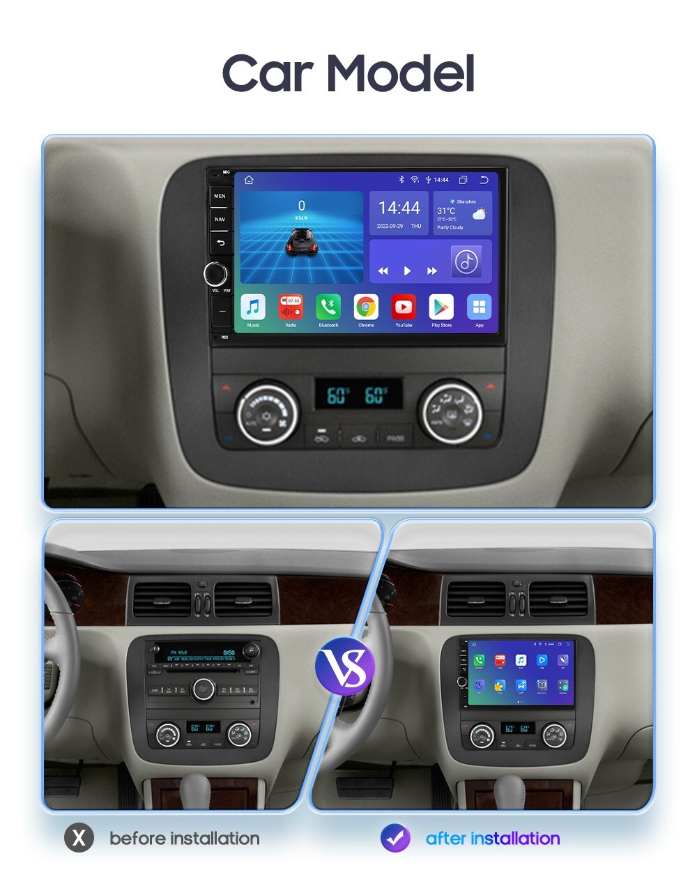 8+128 RAM 2Din 7”Android 12 8Core Car Stereo GPS Radio WiFi CarPlay DSP +AHDCAM
