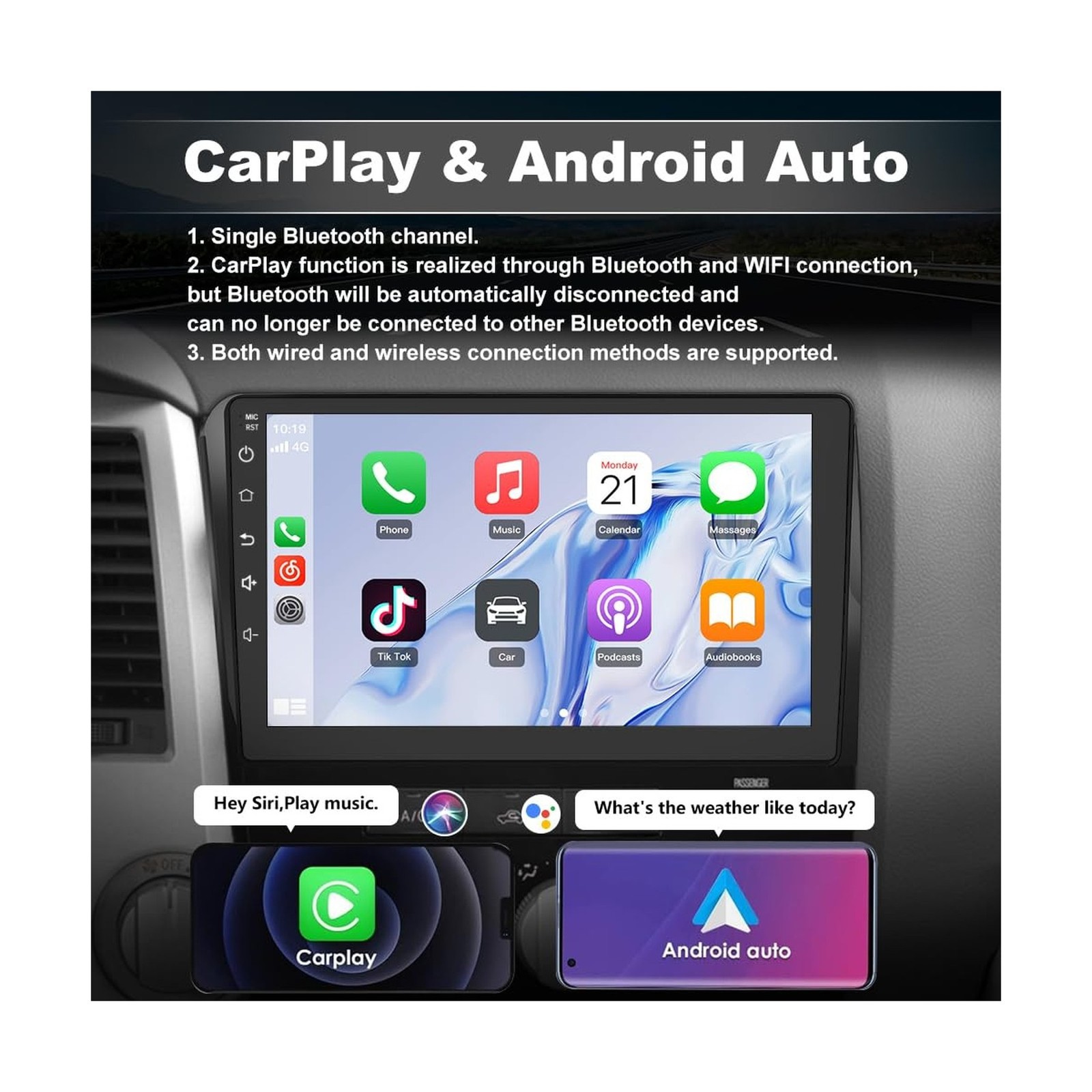 Android 13 Car Stereo for Toyota Tundra 2007-2013 Sequoia 2008-2018, 10.1 inc…