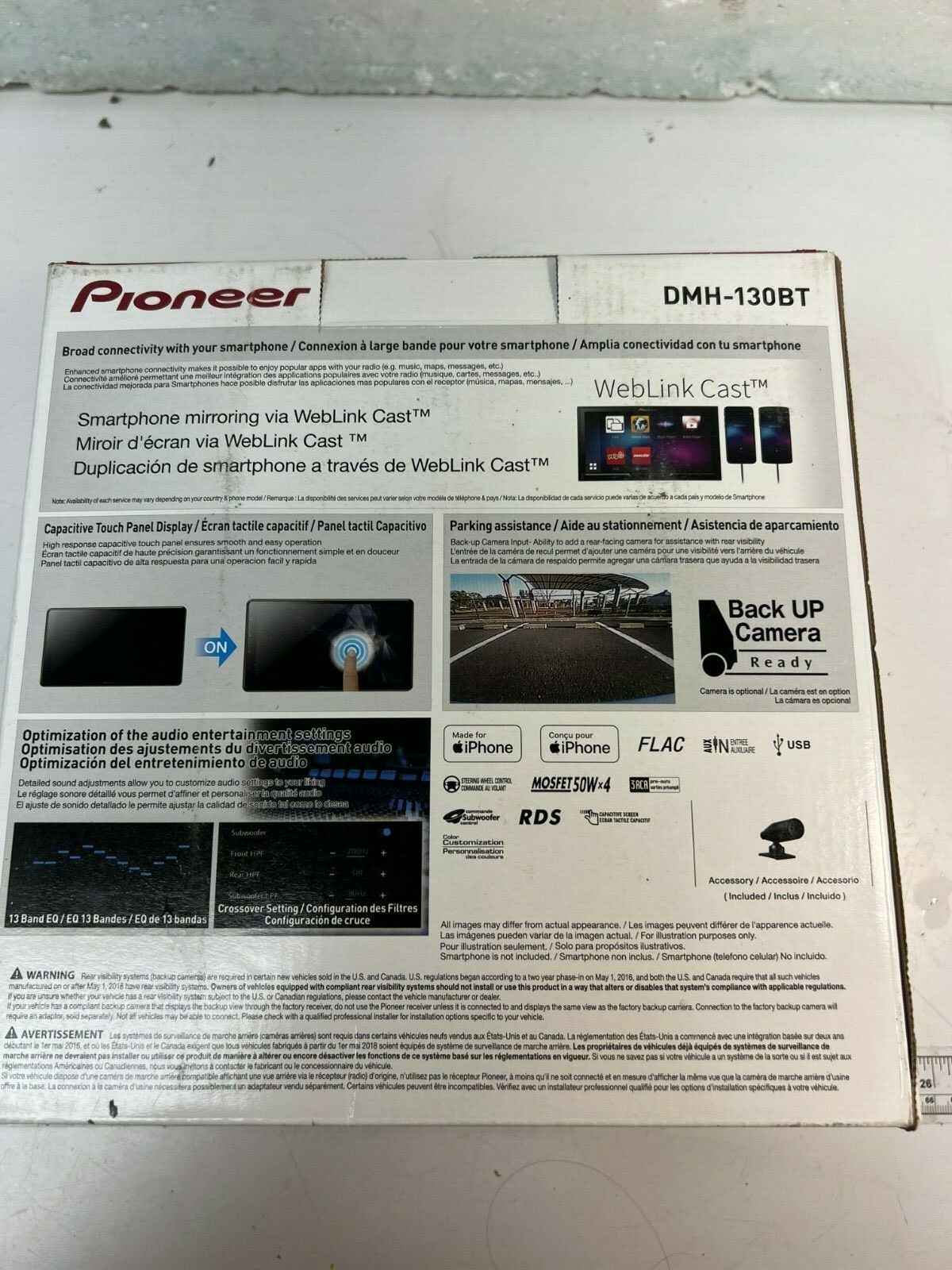 T78 Pioneer DMH-130BT Car Play/Android Auto In-Dash Receiver 6.8″ Touchscreen