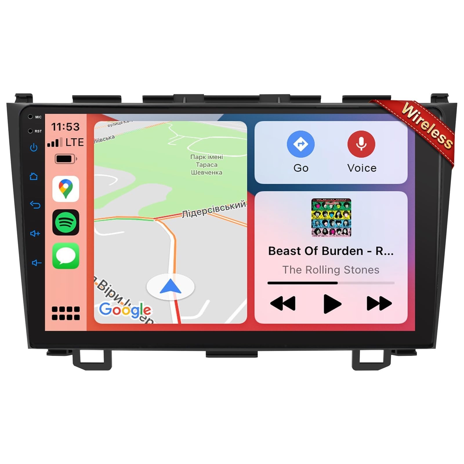 9″ Touch Screen Car Stereo for Honda CRV 2007-2011, Wireless CarPlay, Android Au