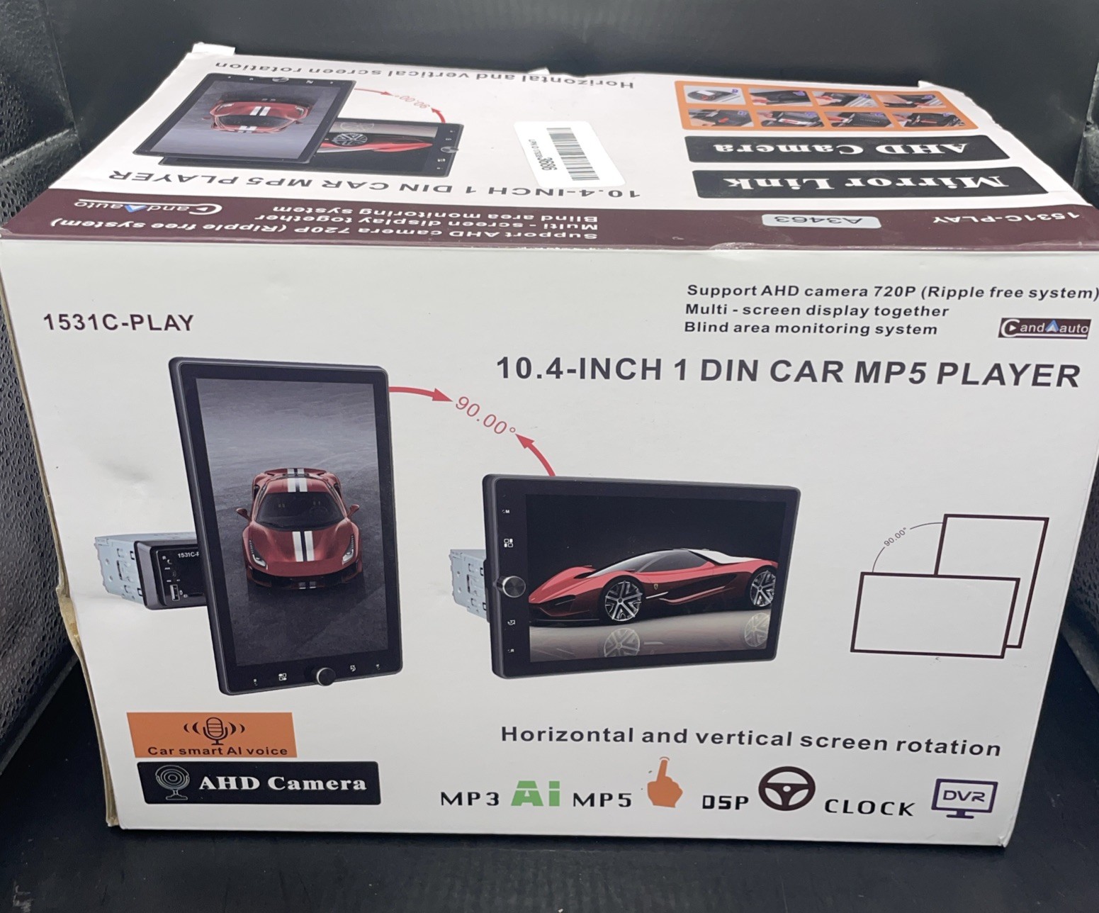 10.4 inch 1 din car MP5 player Open Box, Base Unit Only No Remote New