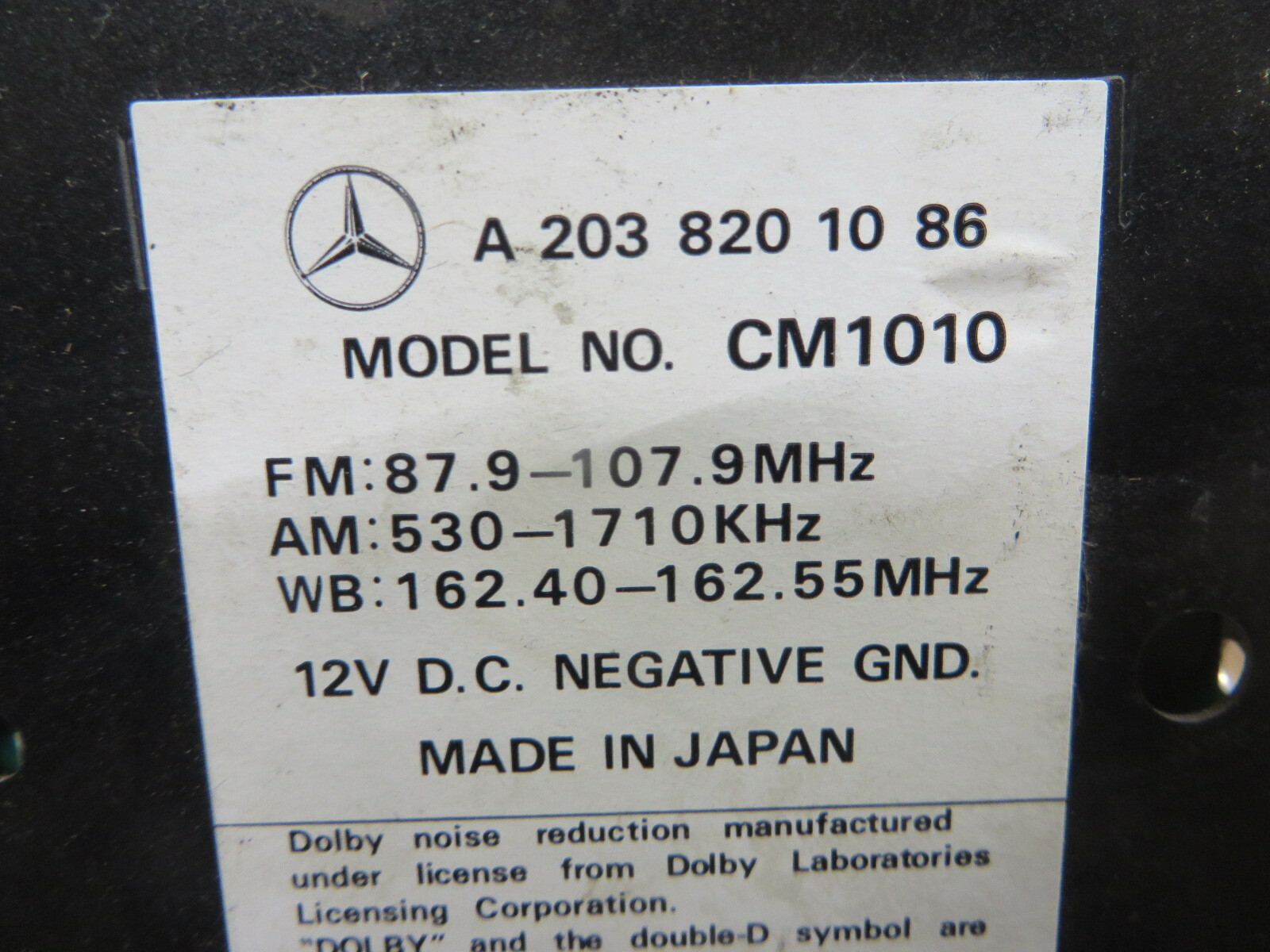 MERCEDES BENZ w203 w209 2001-2004 RADIO AUDIO FACTORY DASH UNIT OEM # 2038201086