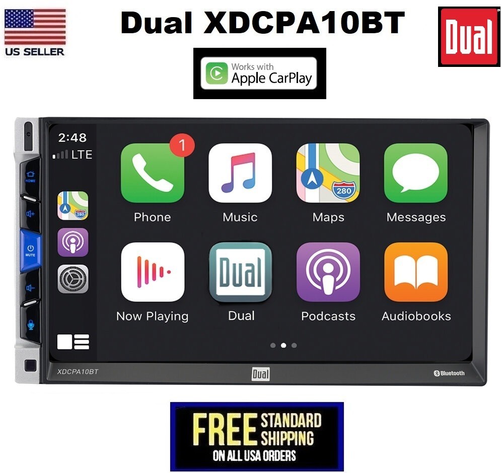 Dual Electronics XDCPA10BT 7 inch Double DIN Car Stereo Apple CarPlay & Android