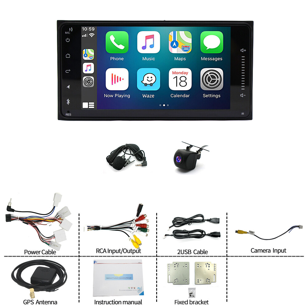 7″ Android 13 Car Stereo w/Wireless 2GB+32GB GPS USB3.0 for Toyota 01-13 CarPlay