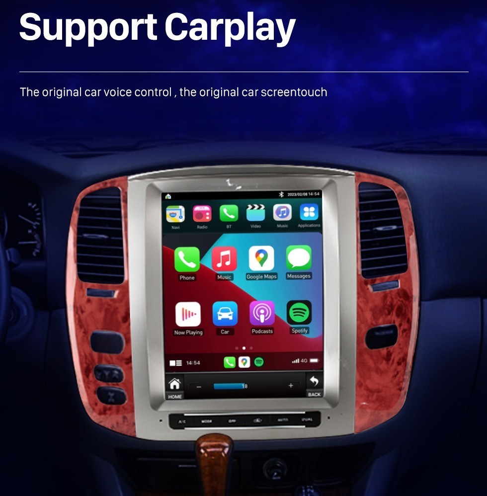 12.1” Car Radio Stereo Carplay GPS Navi 32G For Toyota Land Cruiser Lexus LX470