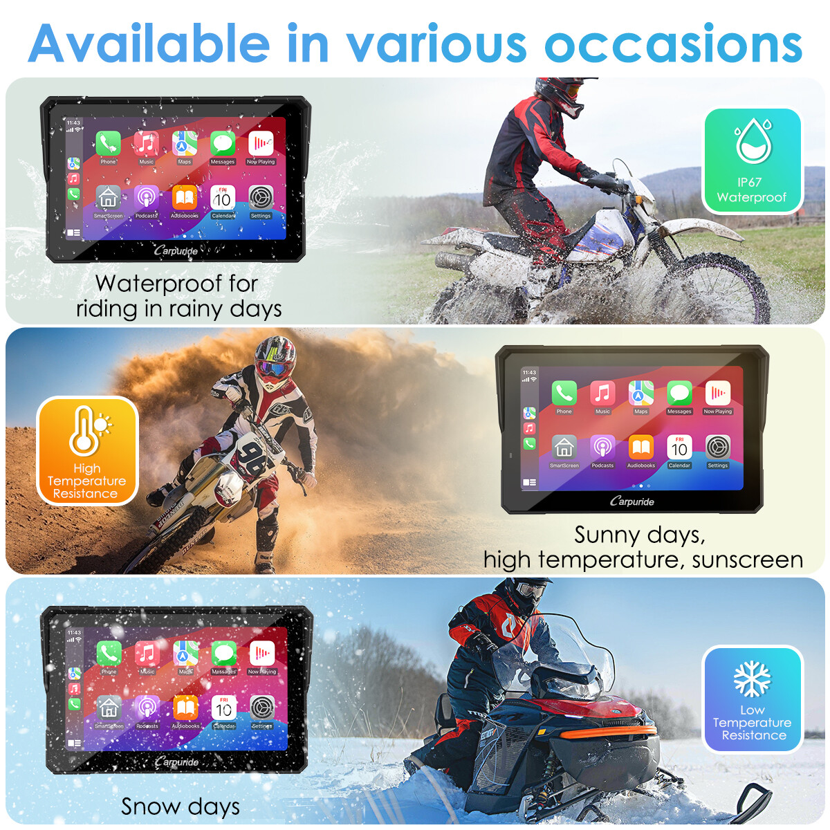 Carpuride W702Pro Wireless Carplay Android Auto Waterproof GPS with TPMS System