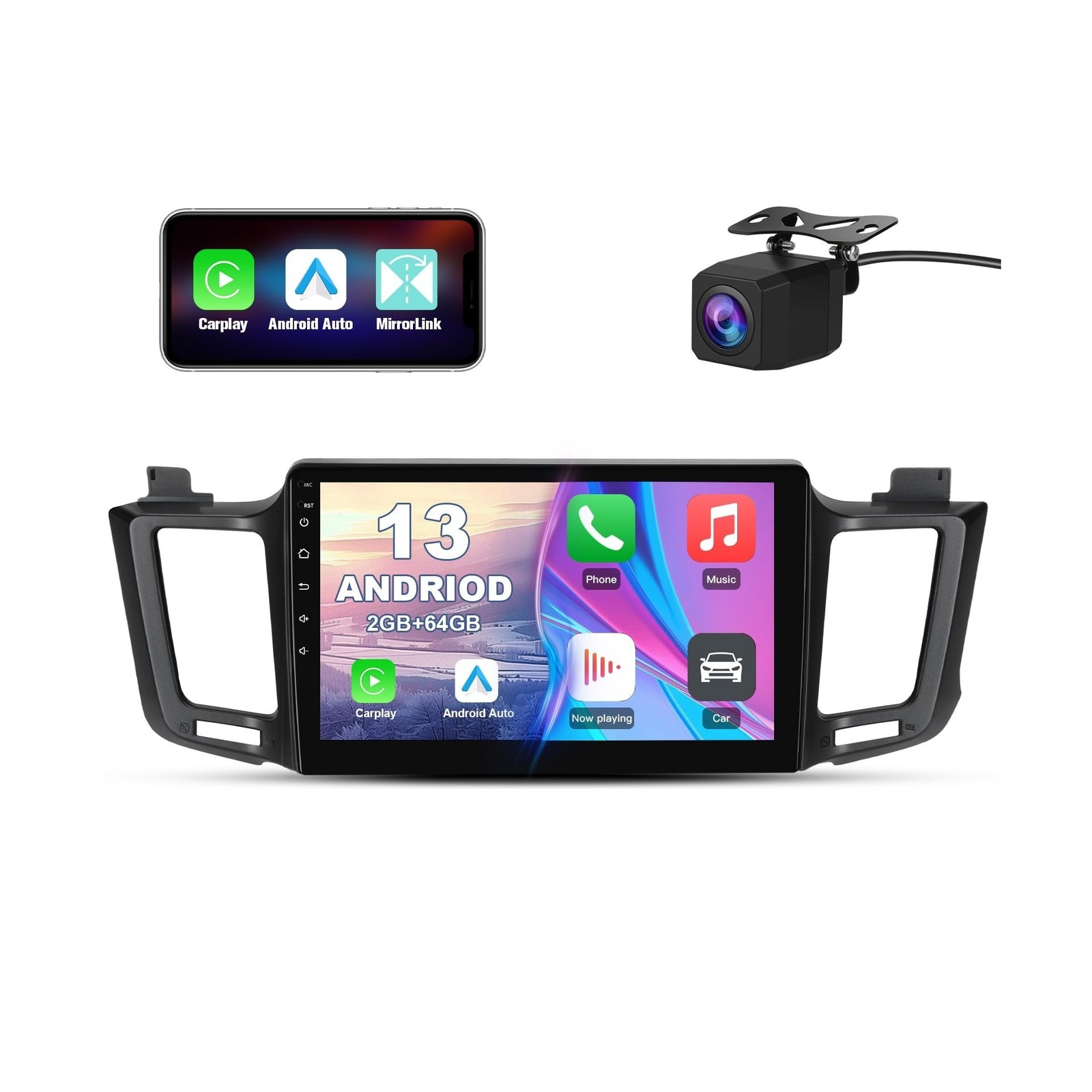 2G+64G Car Radio Stereo for Toyota RAV4 2013-2018 10.1Inch Android Head Unit …