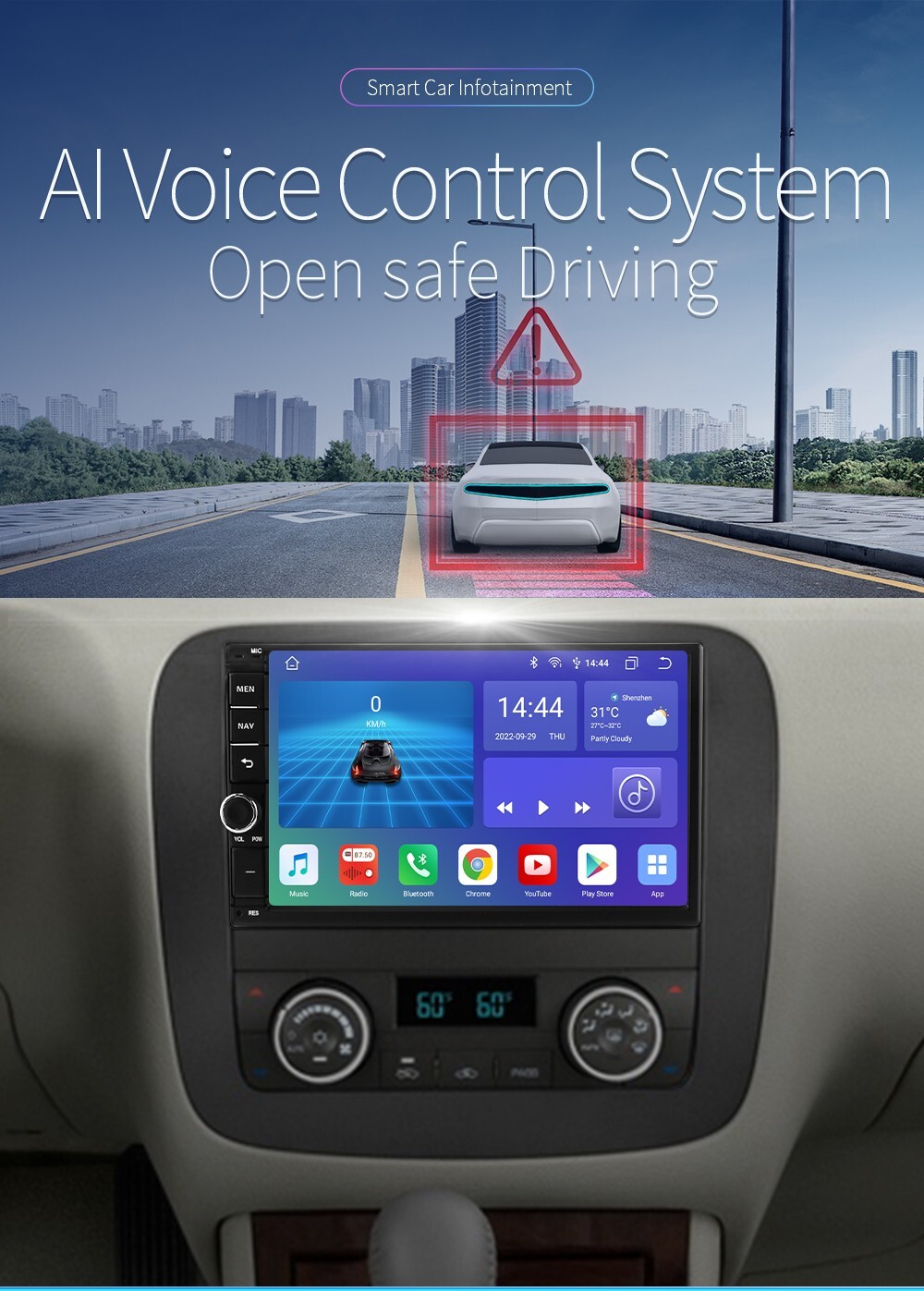 8+128 RAM 2Din 7”Android 12 8Core Car Stereo GPS Radio WiFi CarPlay DSP +AHDCAM