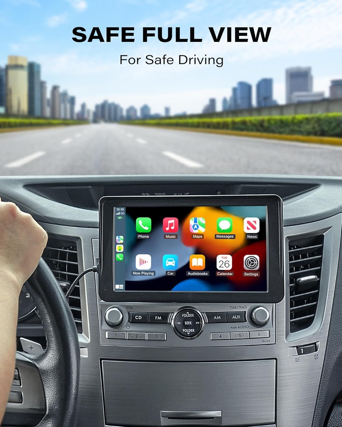 Sturdy CarPlay CD Slot Mount with 360° View for 7-11 Inch Screens – Quick Setup