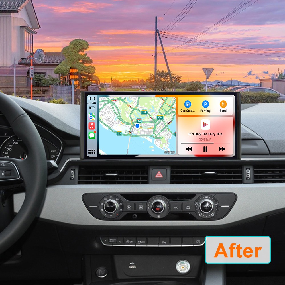12.3″ For Audi A4L 2017-2021 Car Stereo Radio GPS Carplay WiFi 4+64G Android 14