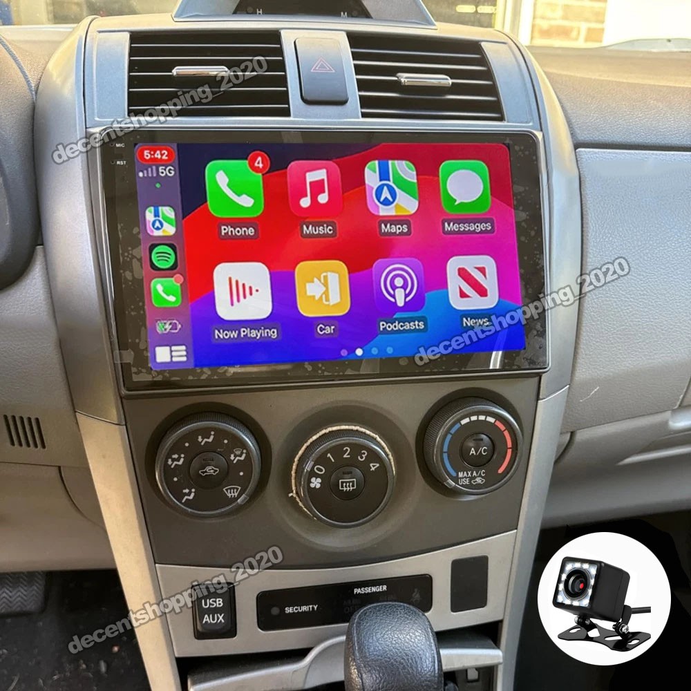 Apple Carplay Android15 Car Stereo GPS Radio Camera For Toyota Corolla 2009-2013