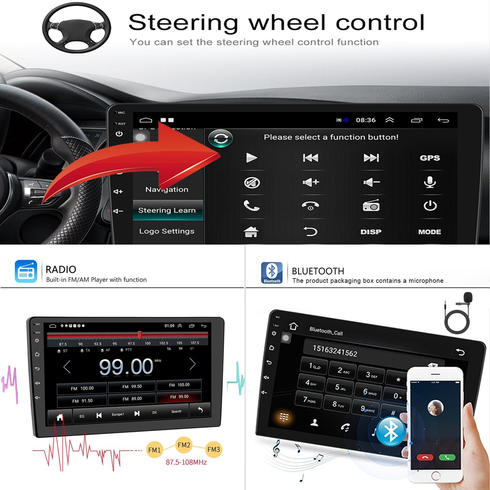 Car Radio Stereo Carplay For 2015-2018 Subaru Legacy Outback 4+64G 9in FM Radio