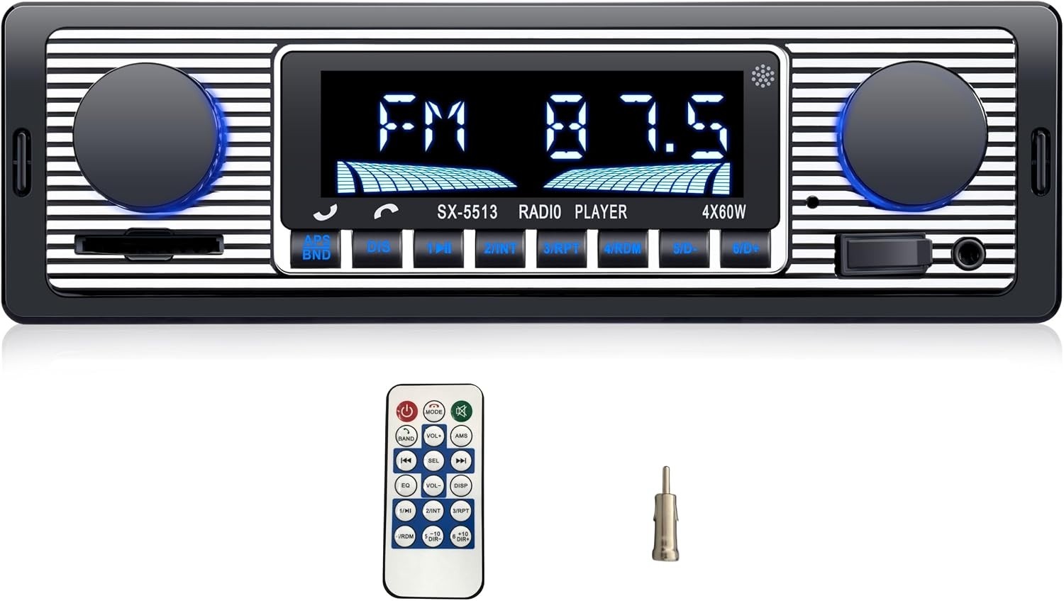 Retro Bluetooth Car Stereo with Fast Charging & Voice Assistant – Easy Install!