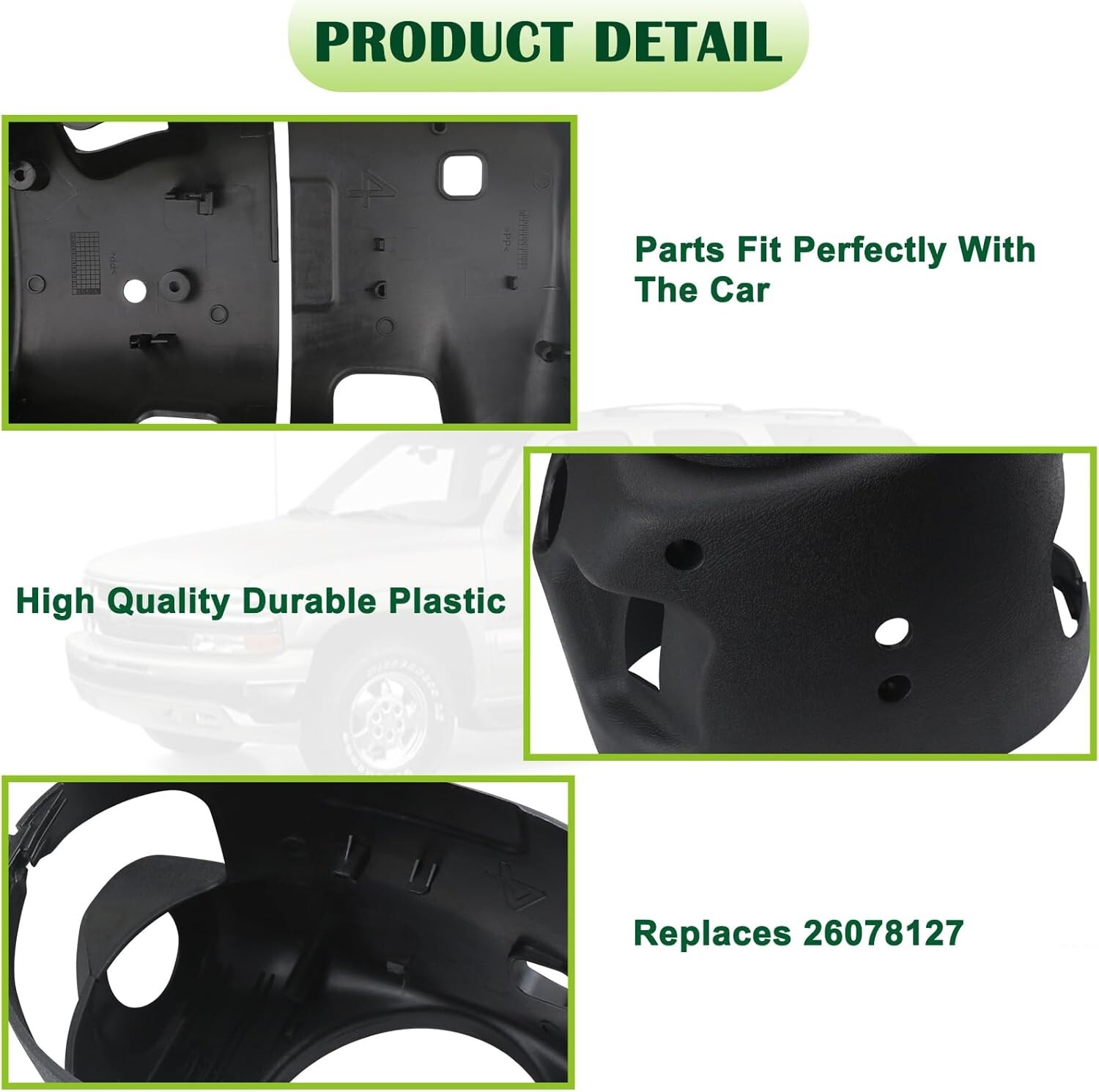 Upper & Lower Steering Column Trim Cover Kit Compatible with 2001-2002 Chevy