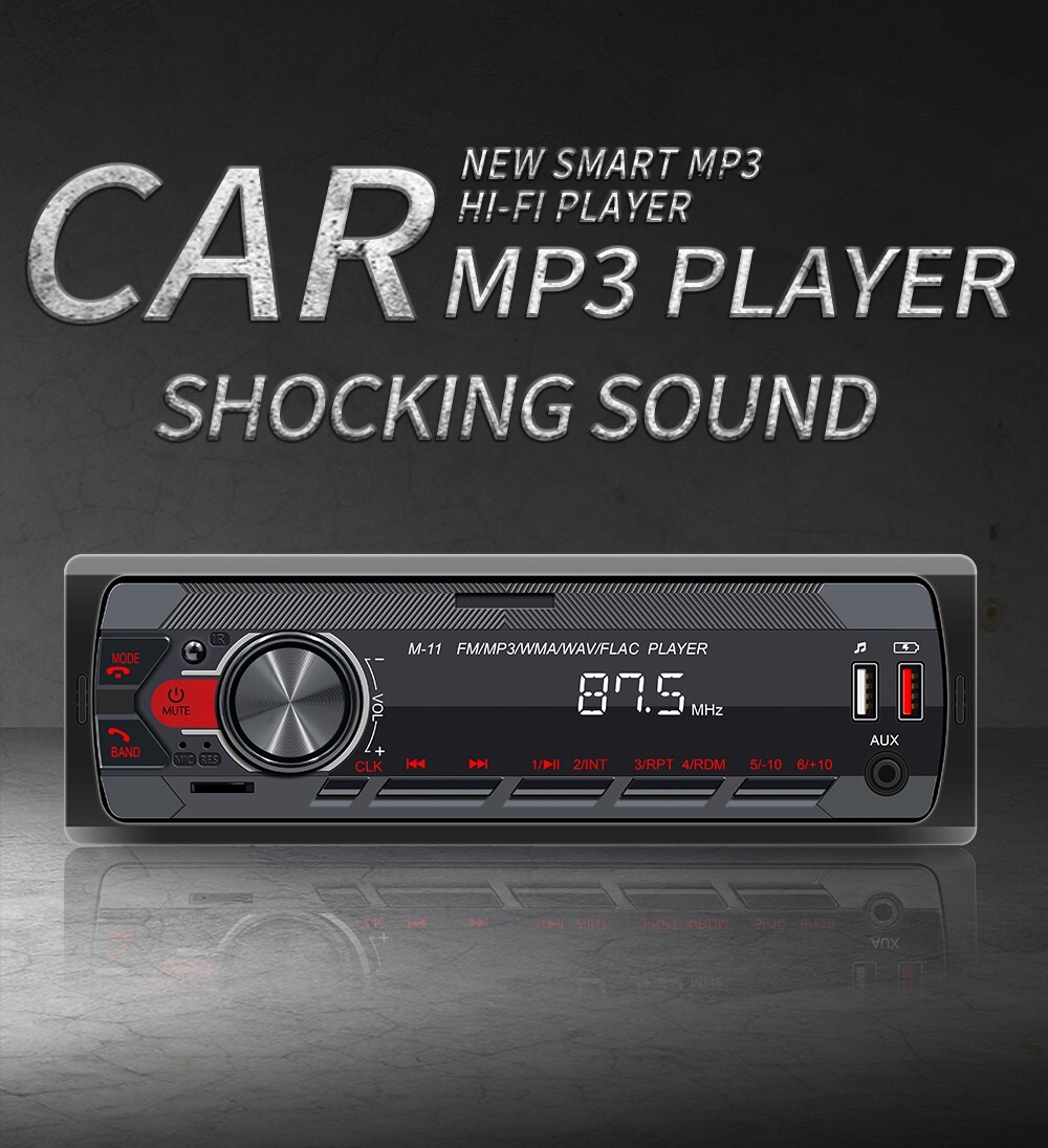 1 Din Fixed Panel Colorful Lights Car Radio Stereo Receiver Usb Aux TF BT FM Mp3