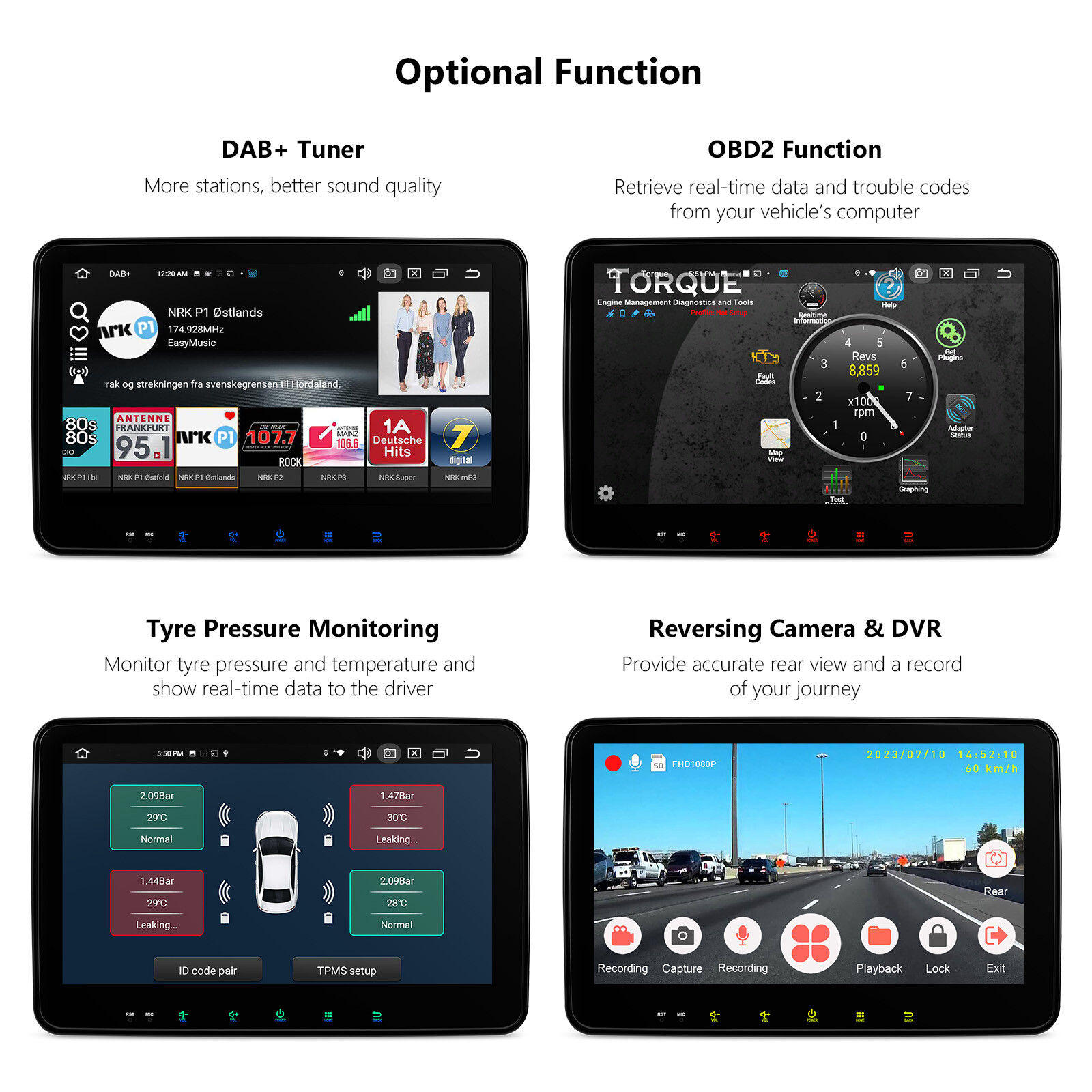 10.1” QLED Double 2 DIN Android 13 8-Core Car Stereo GPS Radio Navi Head Units