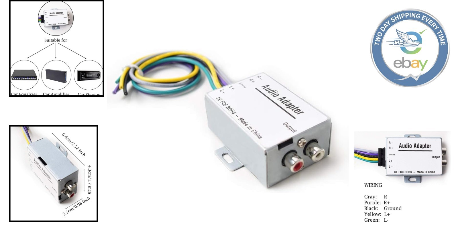 Durable 12V Car Hi-Low Signal Converter – Perfect for Amplifiers and Subwoofers