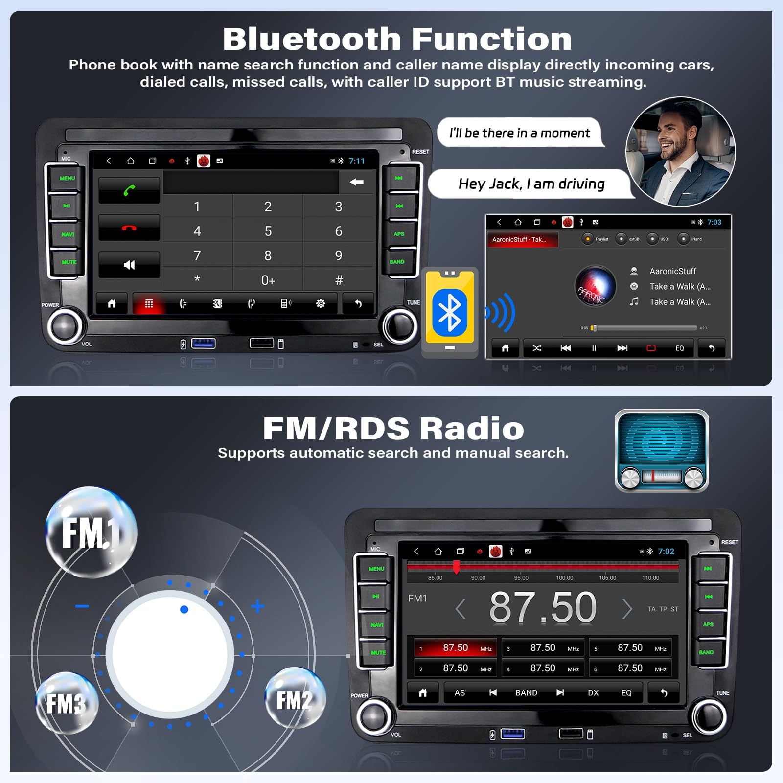 Unitopsci 2G32G Wireless Carplay Car Radio For Vw Volkswagen Passat Seat Golf