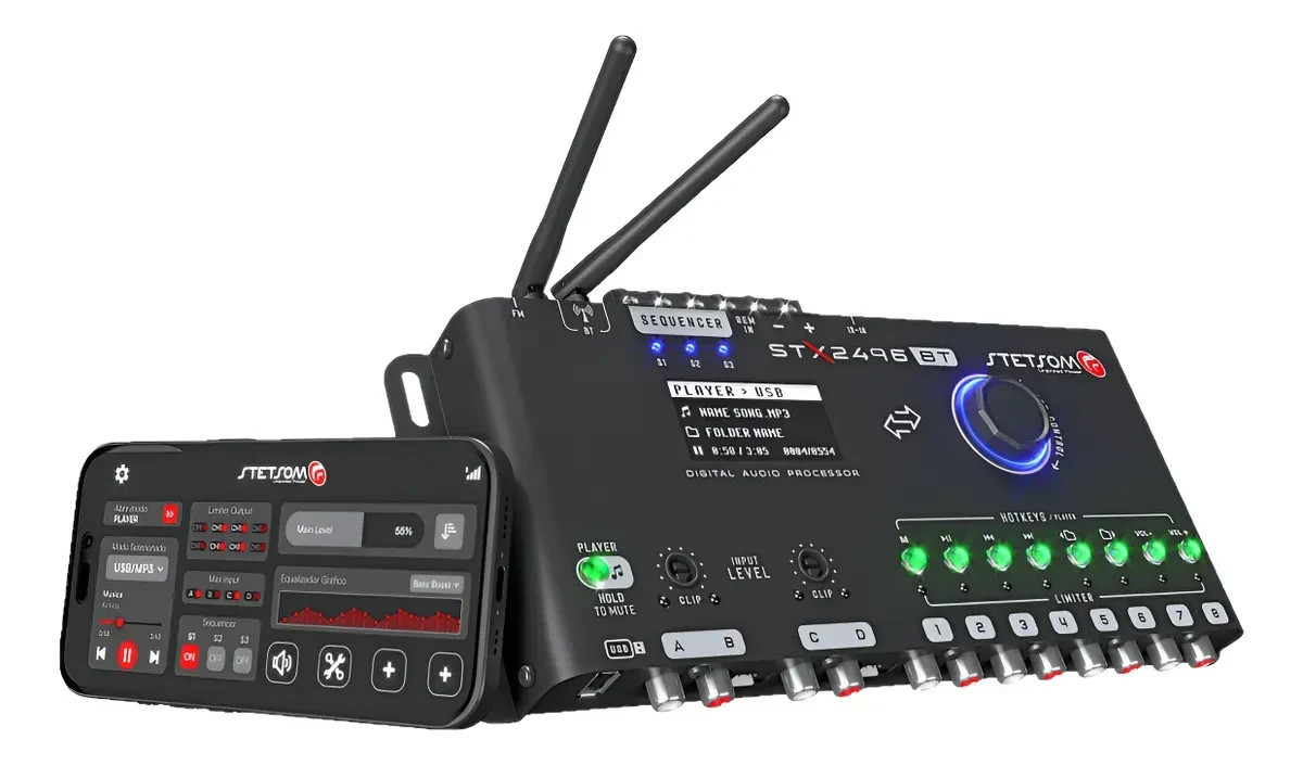 Stetsom Stx2496 BT Processor Launch with App Player