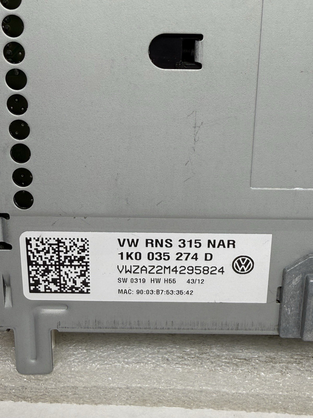 UNTESTED VOLKSWAGEN RNS-315 NAR OEM GPS RADIO 2010-2014 GOLF 2009-2017 TIGUAN
