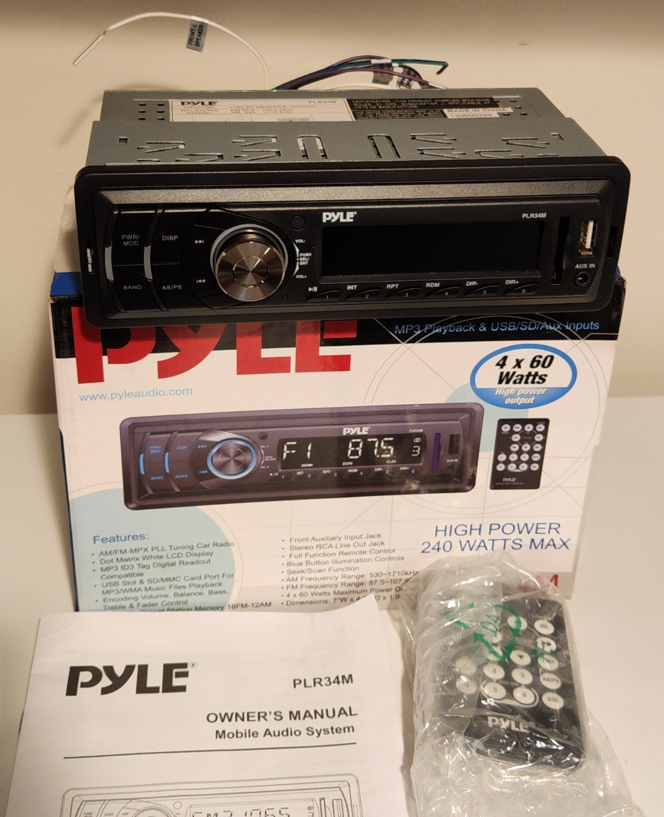 Pyle PLR34M Receiver With Bluetooth AUX USB Open Box NEW