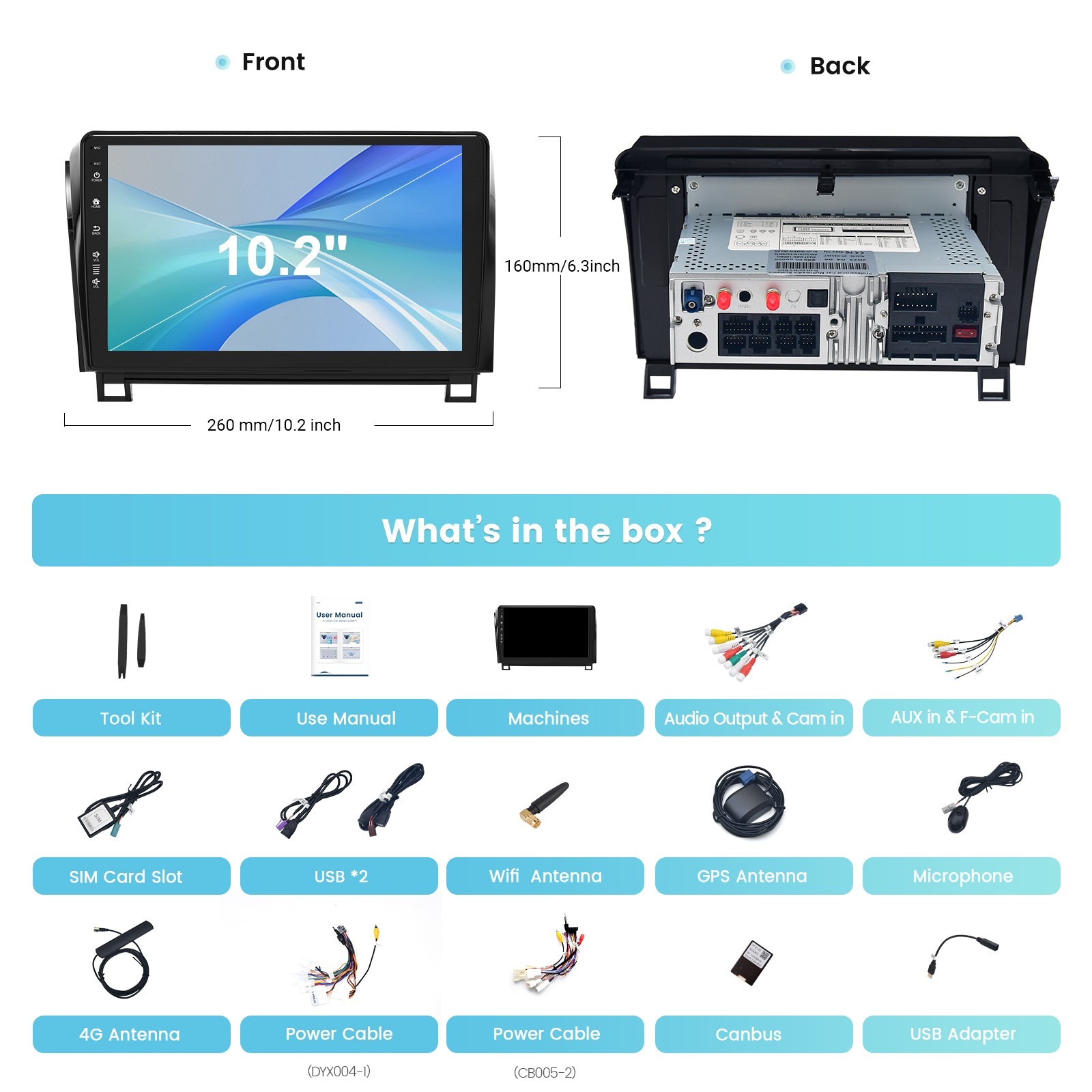 Roadanvi Car Stereo Android 12 GPS WiFi Navi Carplay for Toyota Tundra2007-2013