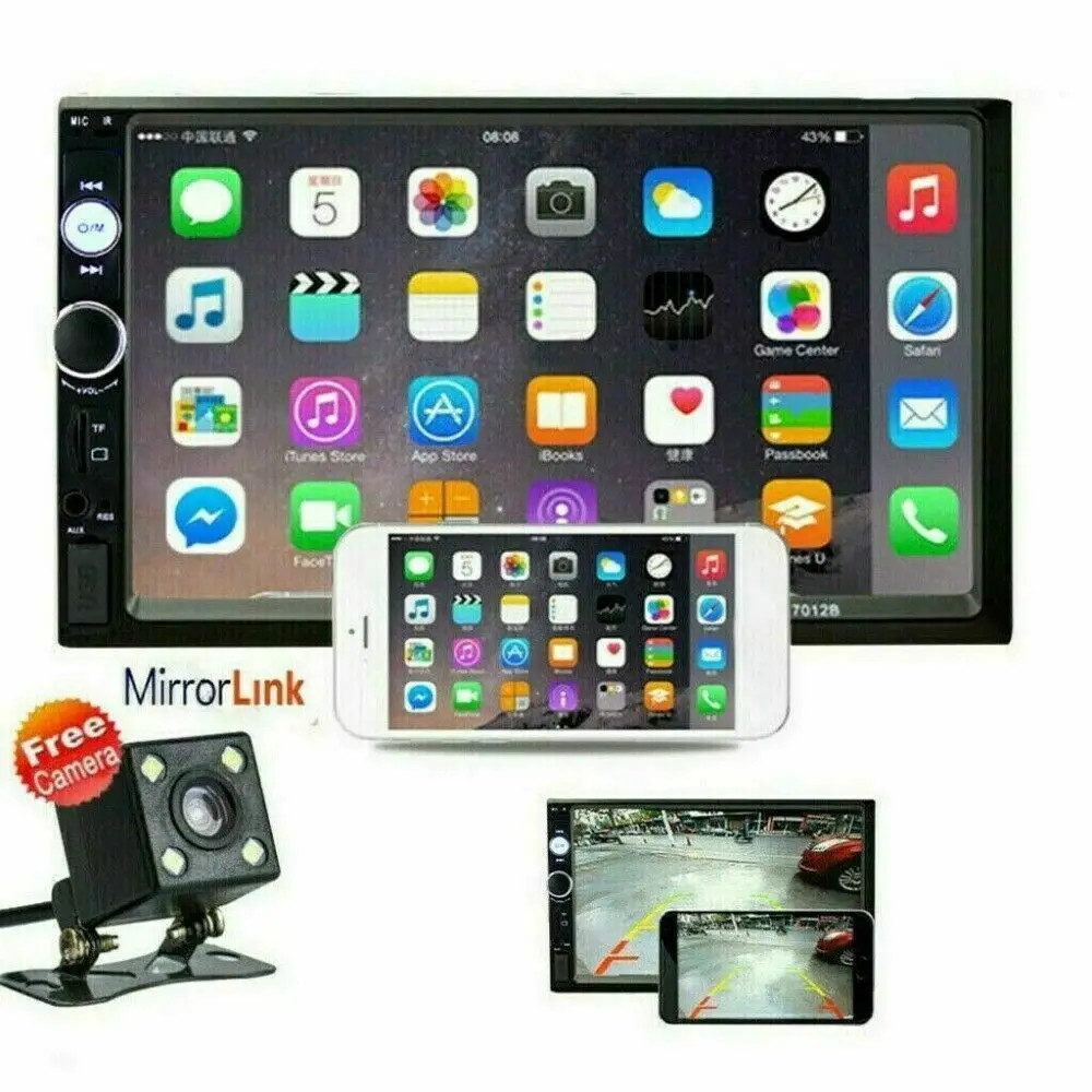 7" Double 2 DIN Car Radio Stereo Bluetooth FM USB SD IOS/Android MP5 Player