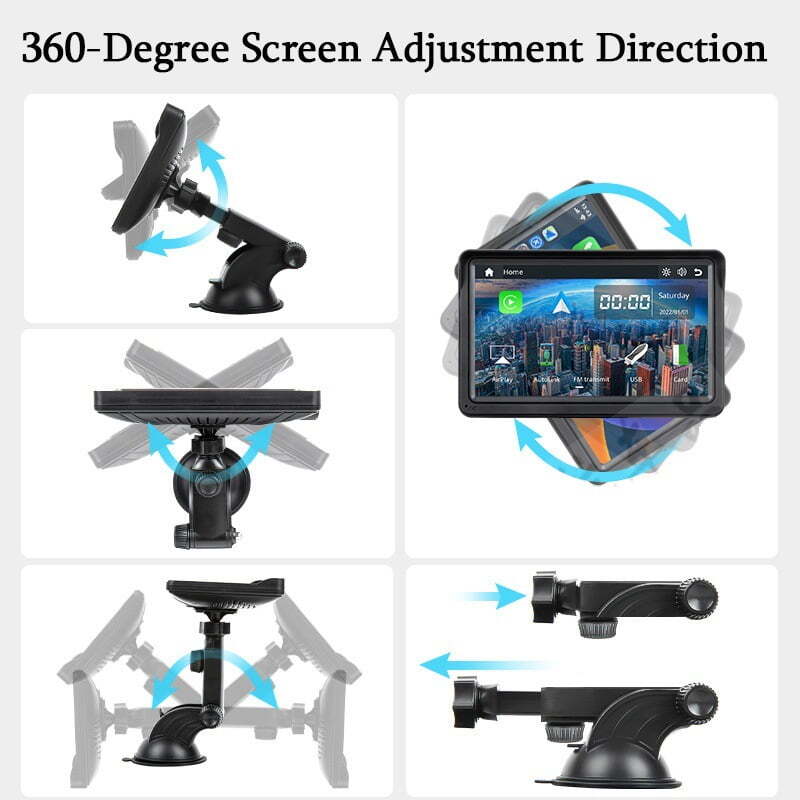 7″ Touchscreen Apple Carplay Android Auto Portable Car Radio Receiver Mp5 Player