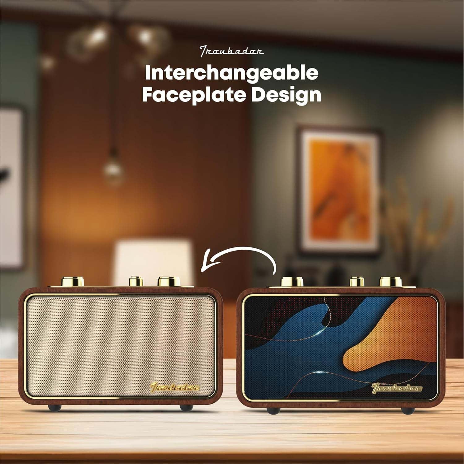 Retro Wood Bluetooth Radio, Vintage AM/FM Speaker, 10W Subwoofer, AUX, Retro …