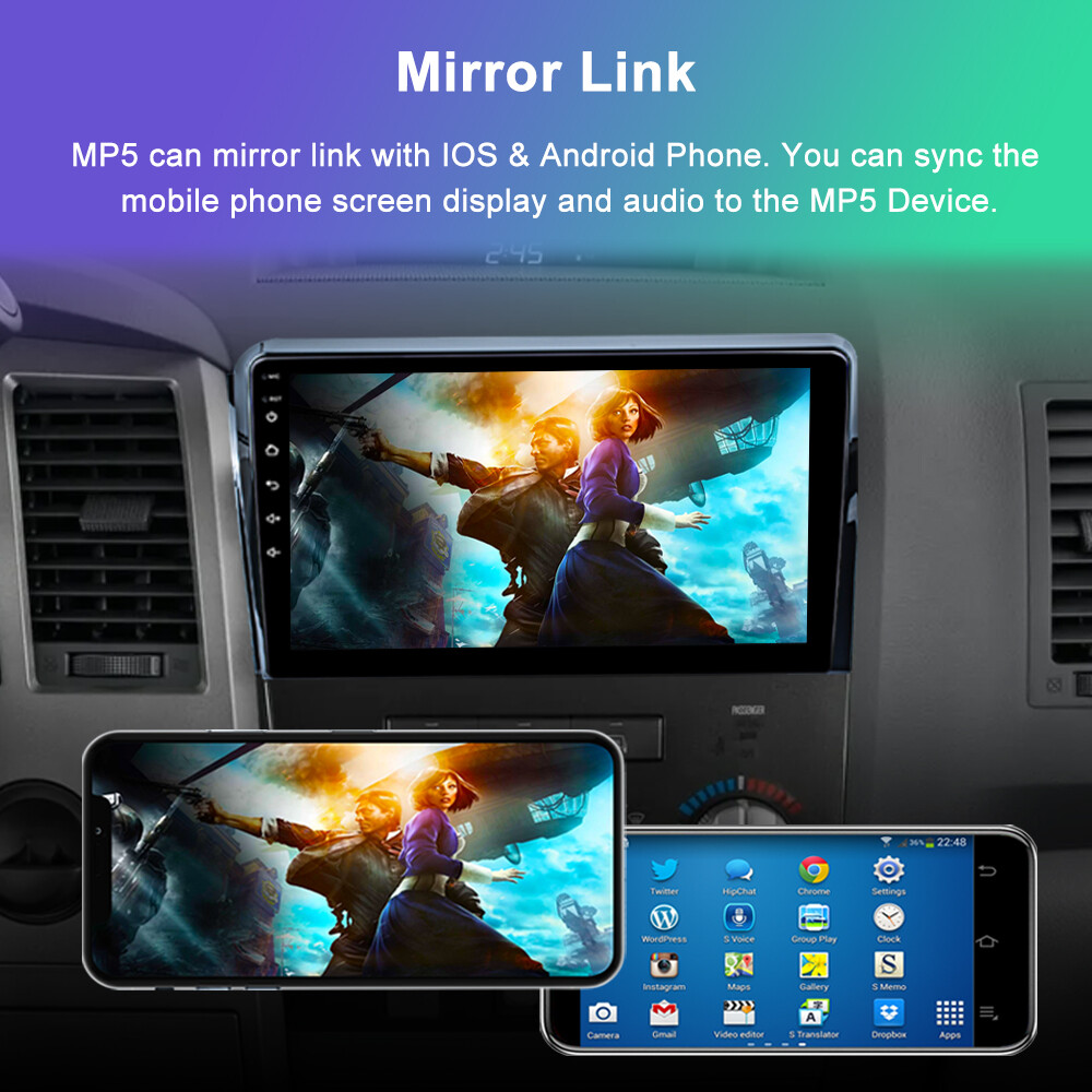 For Toyota Tundra 07-13 Sequoia 08-19 Carplay Car Stereo GPS Navi FM Radio +Cam