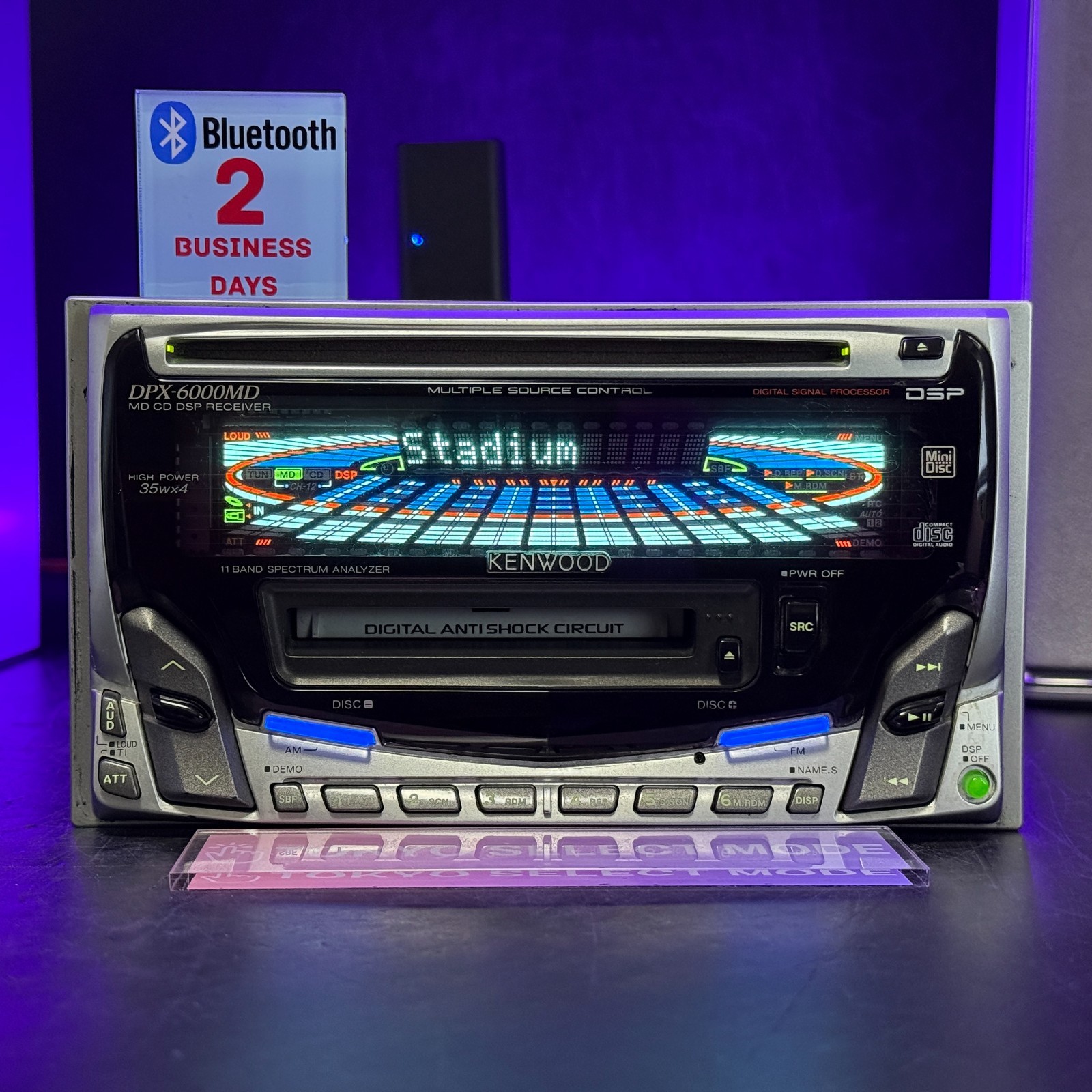 Kenwood DPX-6000MD 2DIN CD MD Car Audio Added Bluetooth JDM DSP Tested In Stock