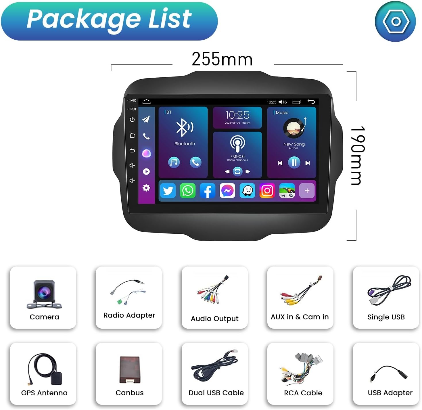 9 Inch Android Radio For Jeep Renegade 2015-2020 8Core 4+64G GPS WiFi Car Play