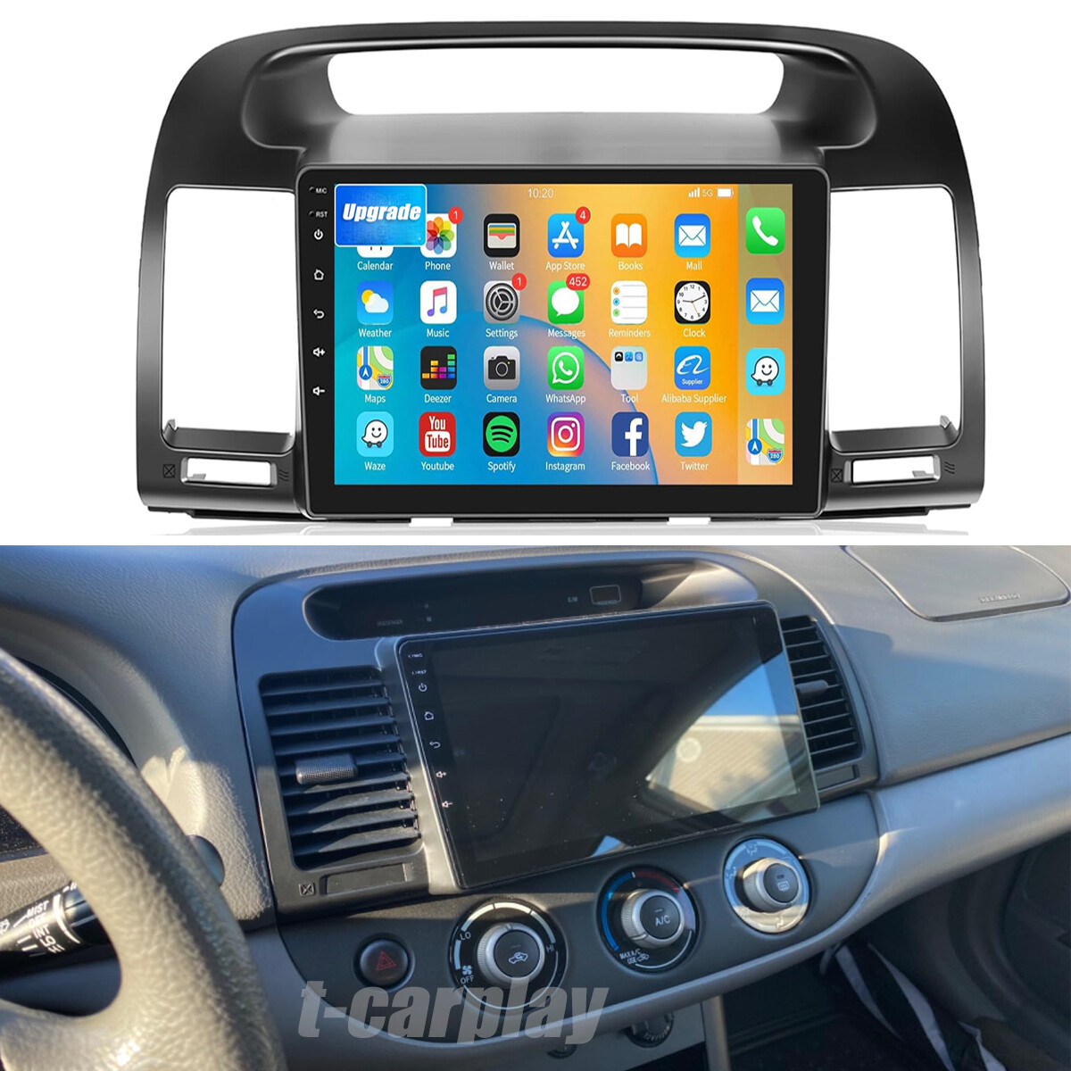 For Toyota Camry 2002-2006 Android Carplay Car Radio Stereo GPS Navi with Camera