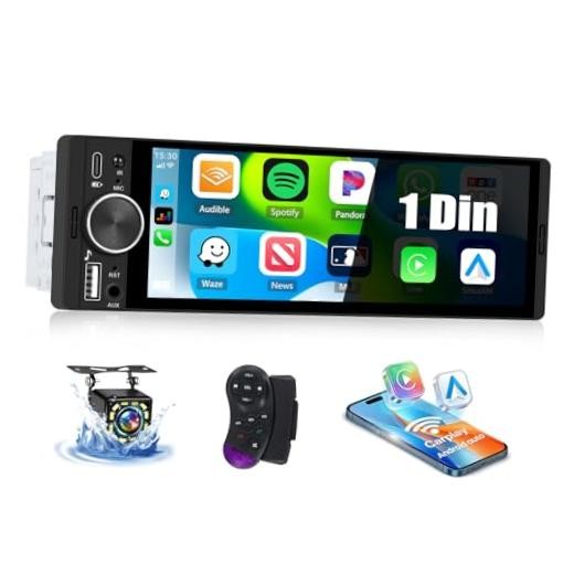 Single Din Car Stereo Radio with Wireless 6.28 Inch with Carplay