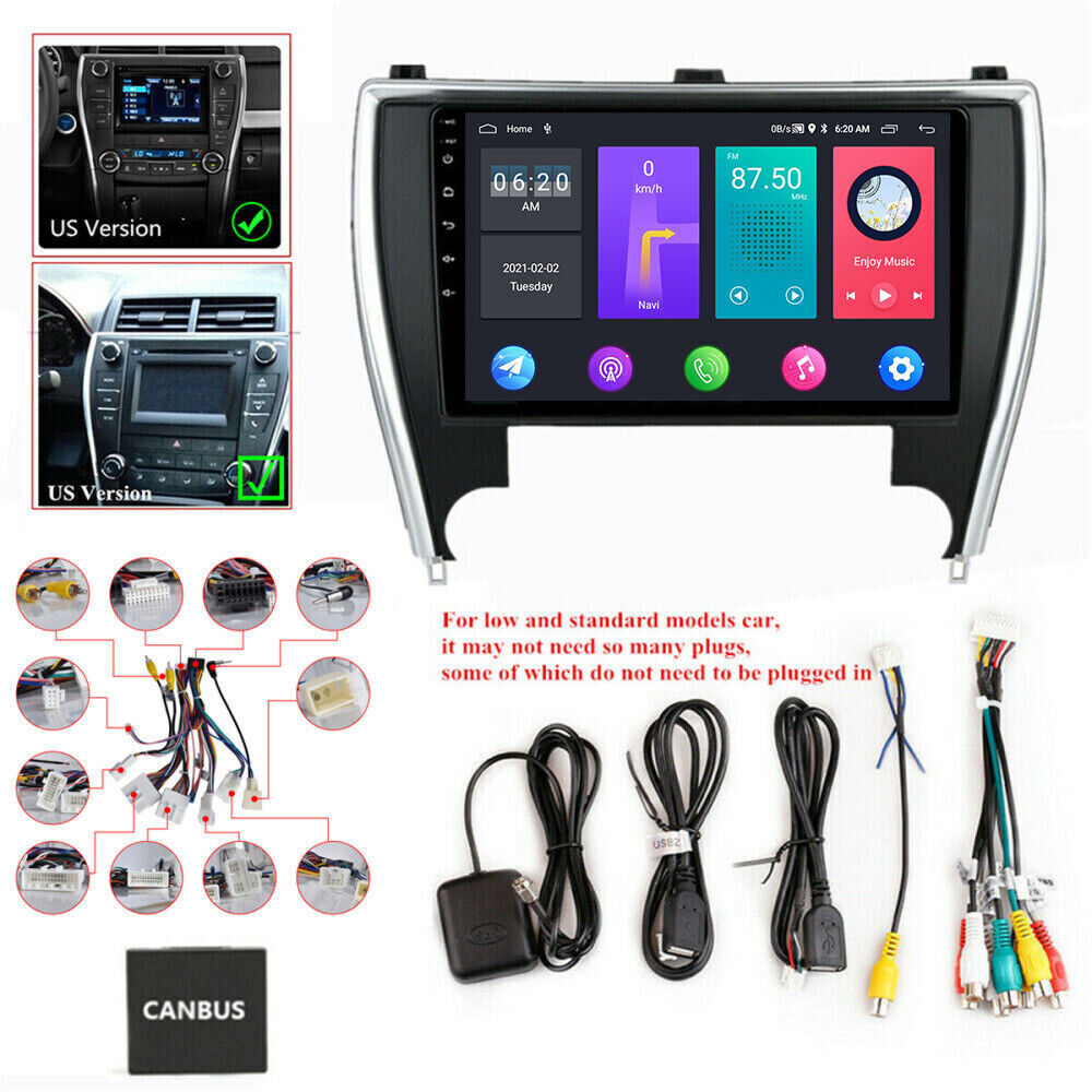 For Toyota Camry 2015 2016 2017 QLED Touch Screen Car Radio BT GPS RDS Cam