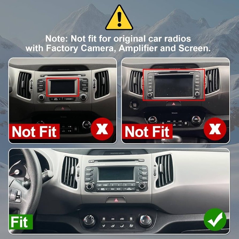 6+64GB Car Radio Stereo For Kia Sportage 2011-2015 Android 13 CarPlay GPS Navi