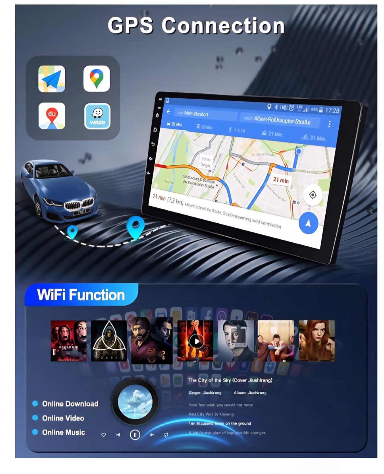 Android Auto Car Stereo, 9″ 1280×720 IPS Touchscreen for Honda CRV 2012-16