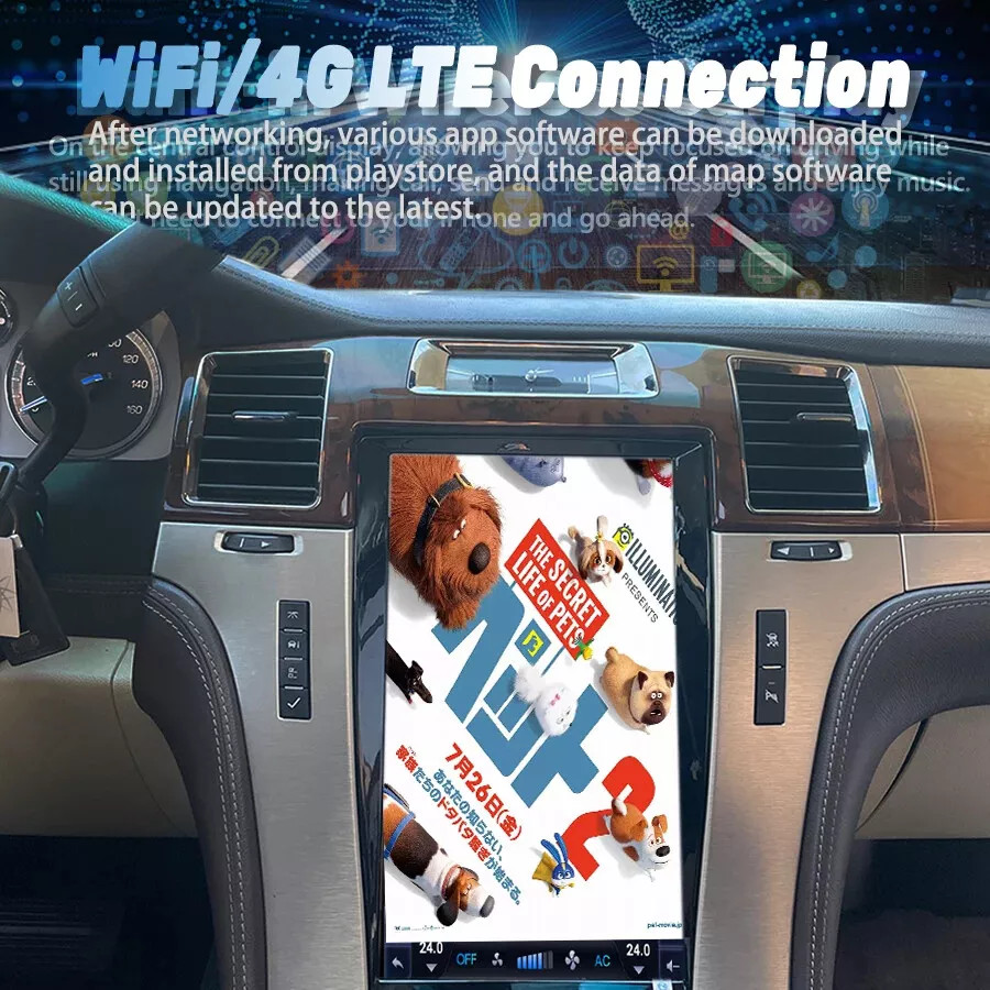 64GB 13.6″ Screen DVD Player GPS Navi Stereo Smart Radio For Cadillac Escalade