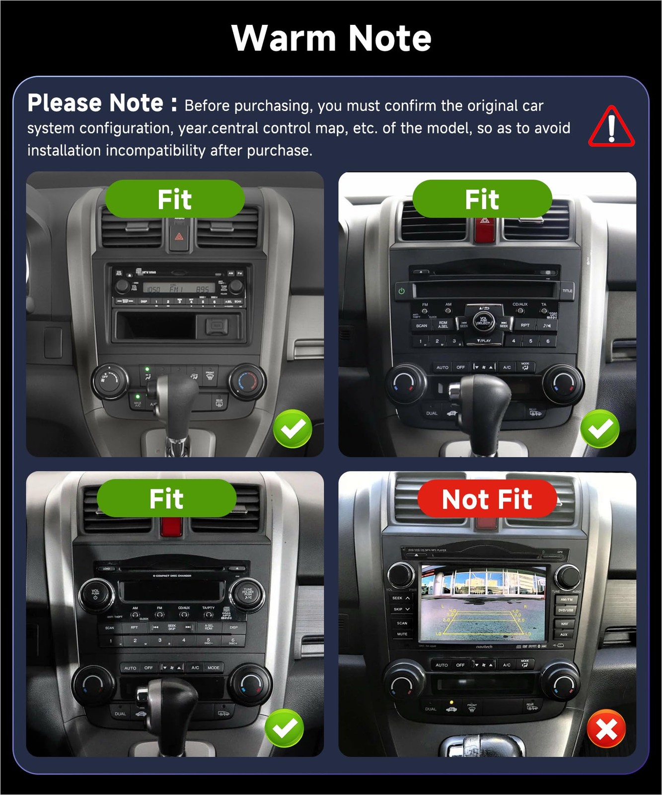 Podofo 2G64G Radio For Honda Crv 2007-2011 Adroid 13 Car Stereo Wireless